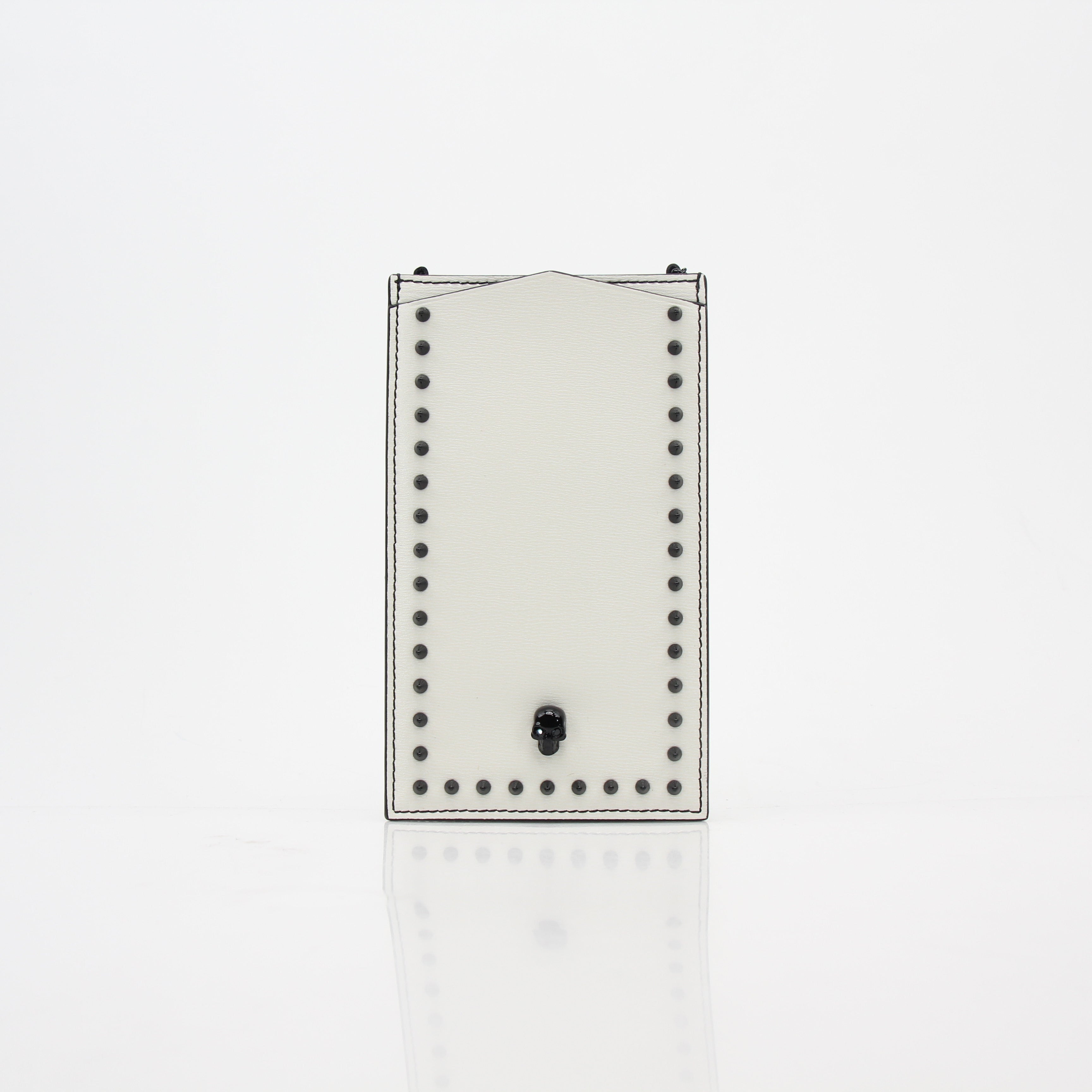 Alexander McQueen White Skull Stud Phone Case on Chain
