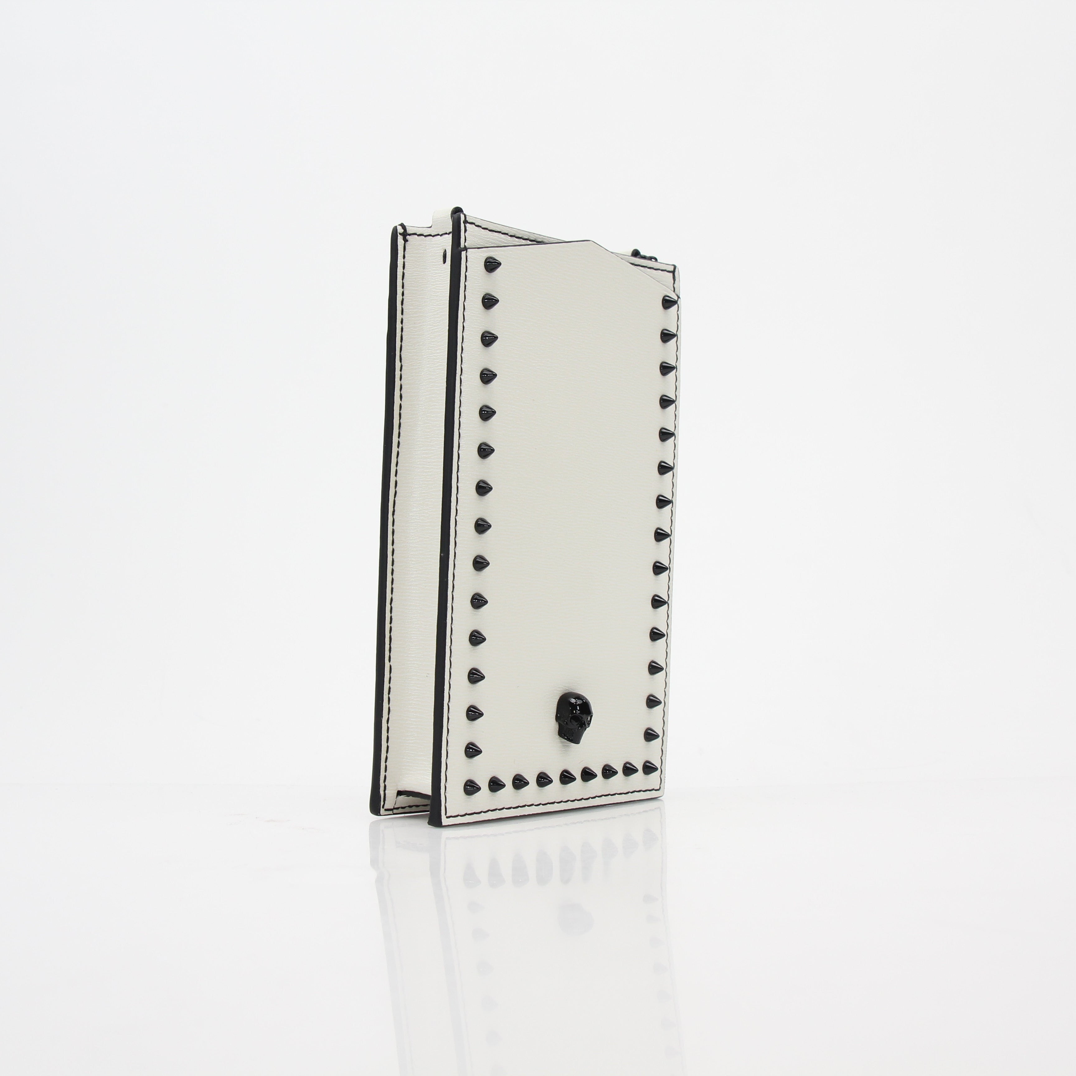 Alexander McQueen White Skull Stud Phone Case on Chain