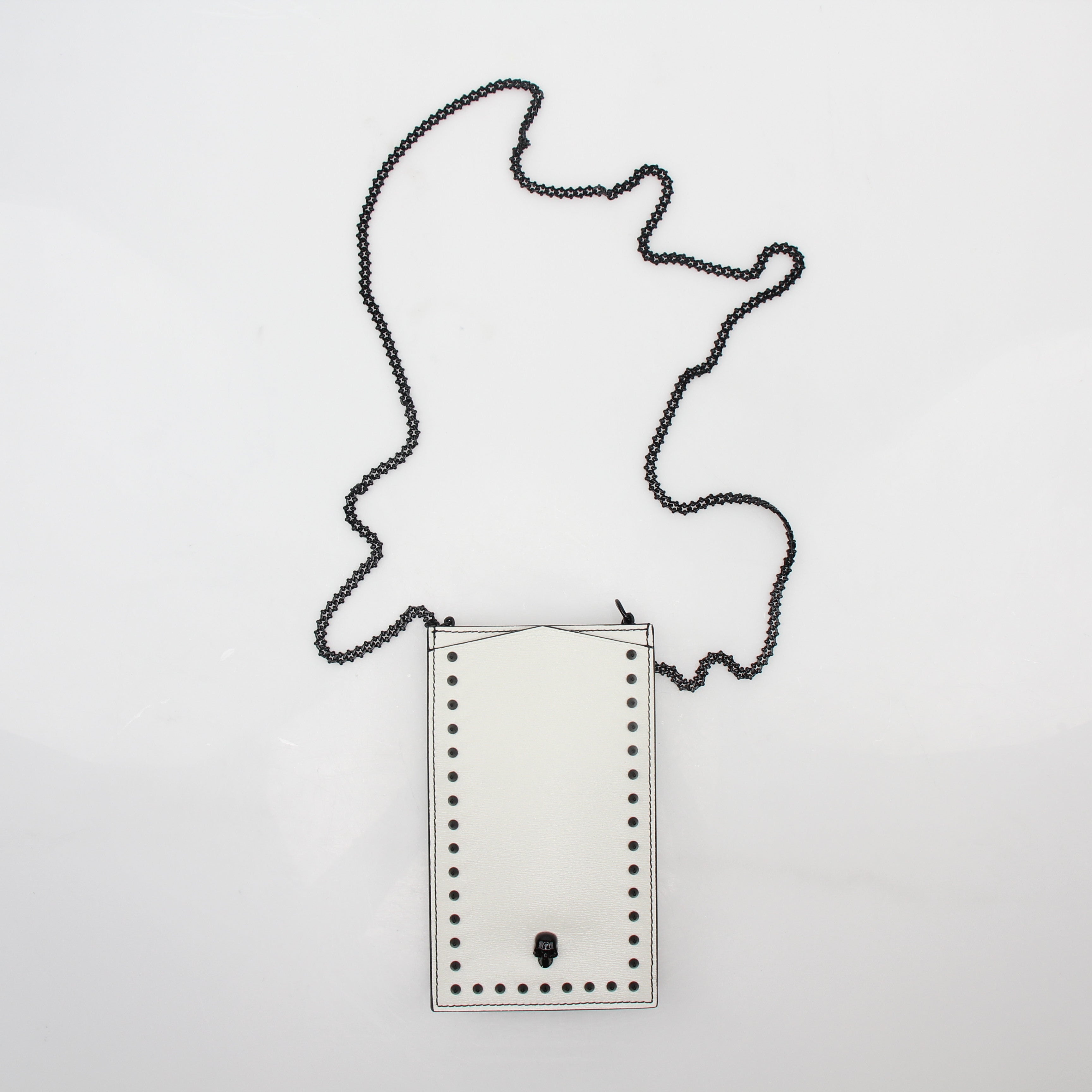 Alexander McQueen White Skull Stud Phone Case on Chain