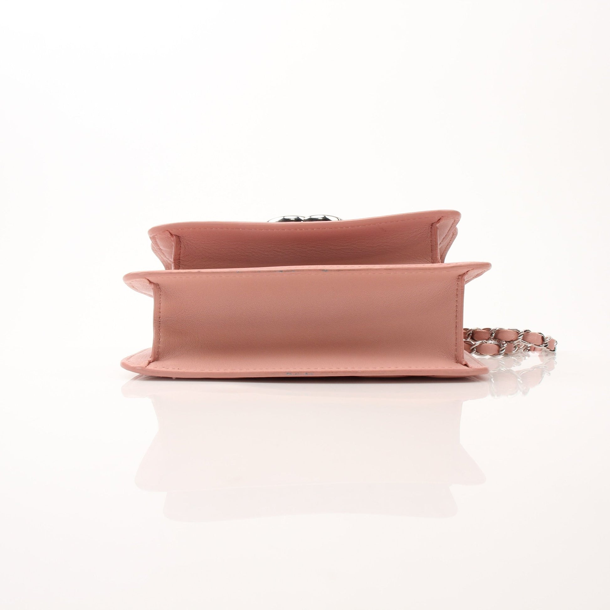Gold & Beyond Chanel Pink CC Box Flap Shoulder Bag handbag with gold chain strap and signature logo detailing.