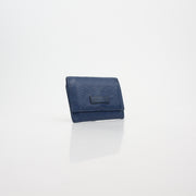 Gucci Blue Micro Guccissima Leather Flap Card Case Wallet