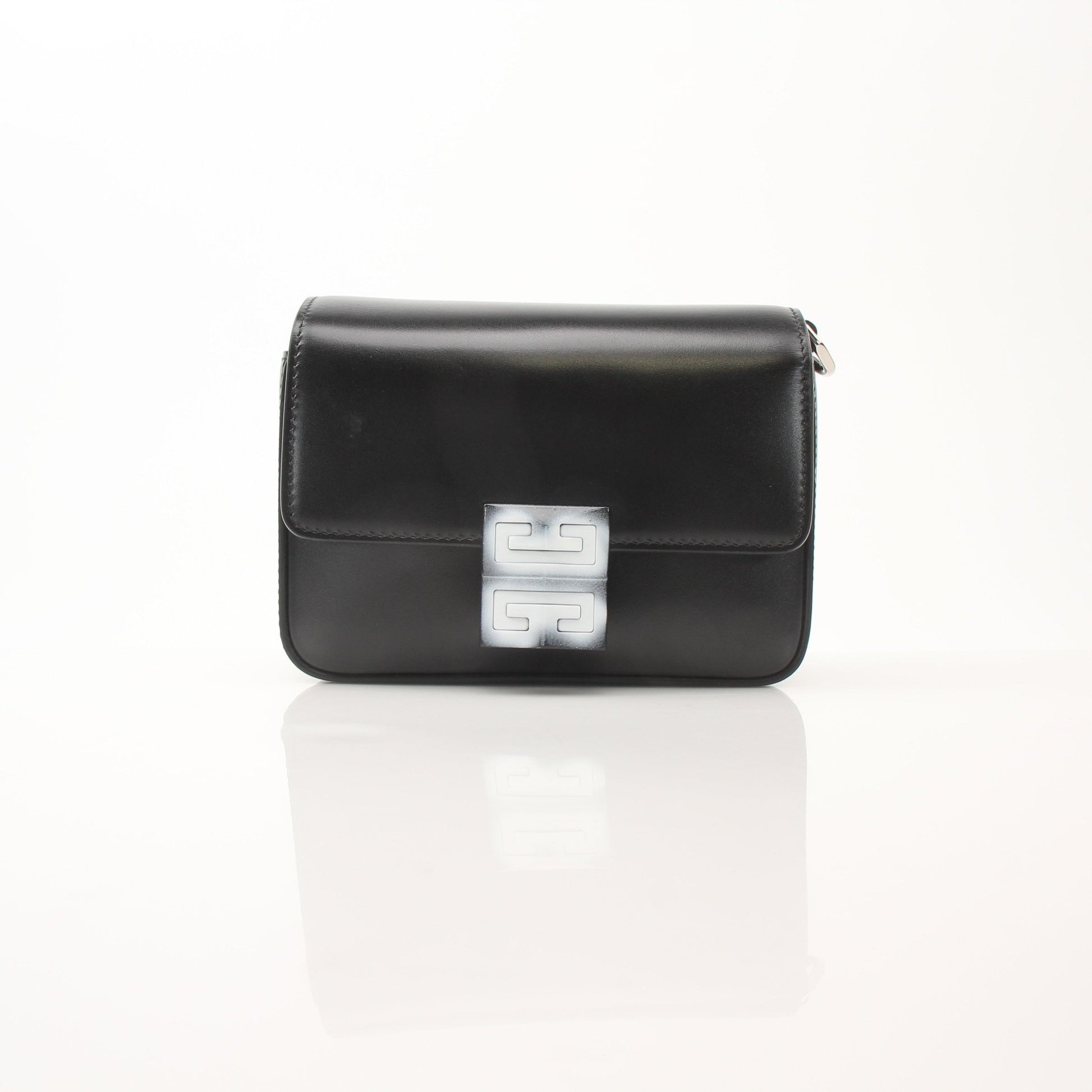 Givenchy Chito Spray Paint Mini Shoulder Bag, black handbag with colorful spray paint design, gold hardware, and adjustable shoulder strap.