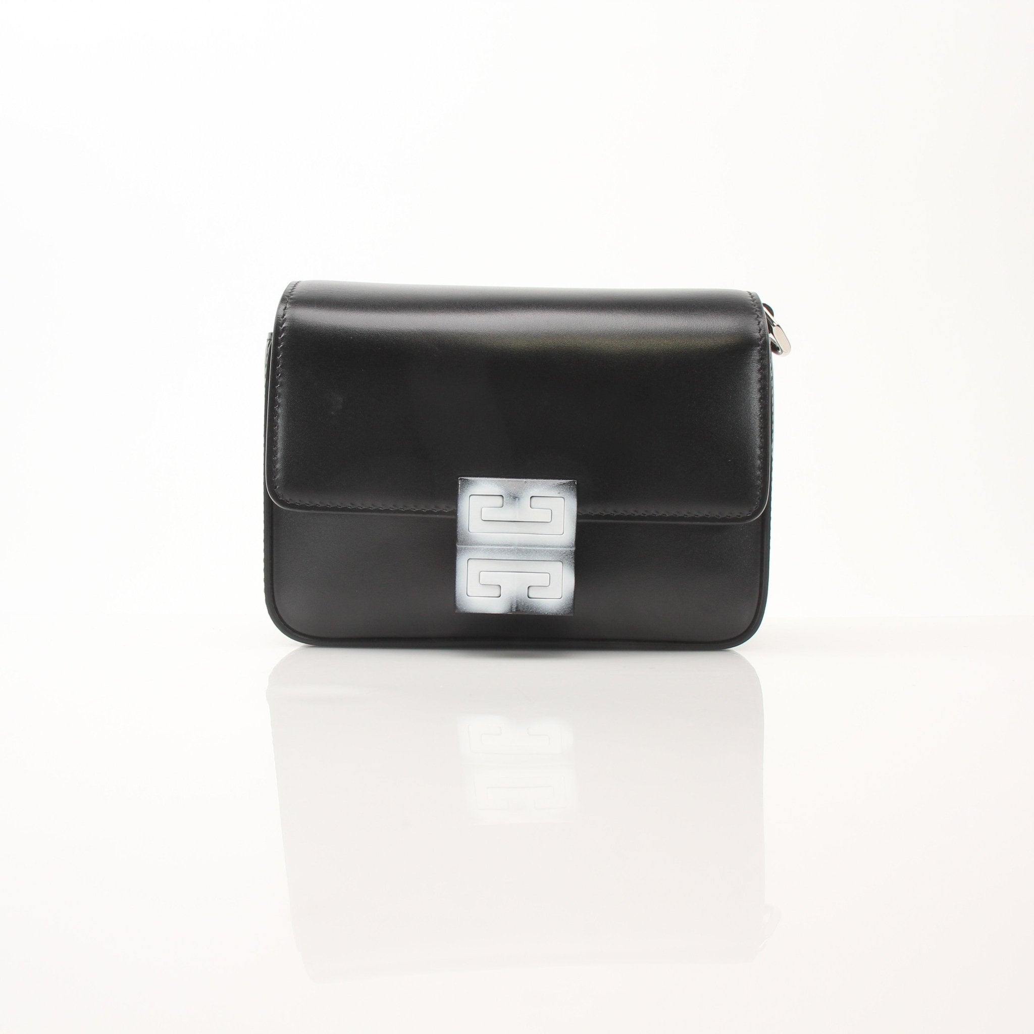 Givenchy Chito Spray Paint Mini Shoulder Bag, black handbag with colorful spray paint design, gold hardware, and adjustable shoulder strap.