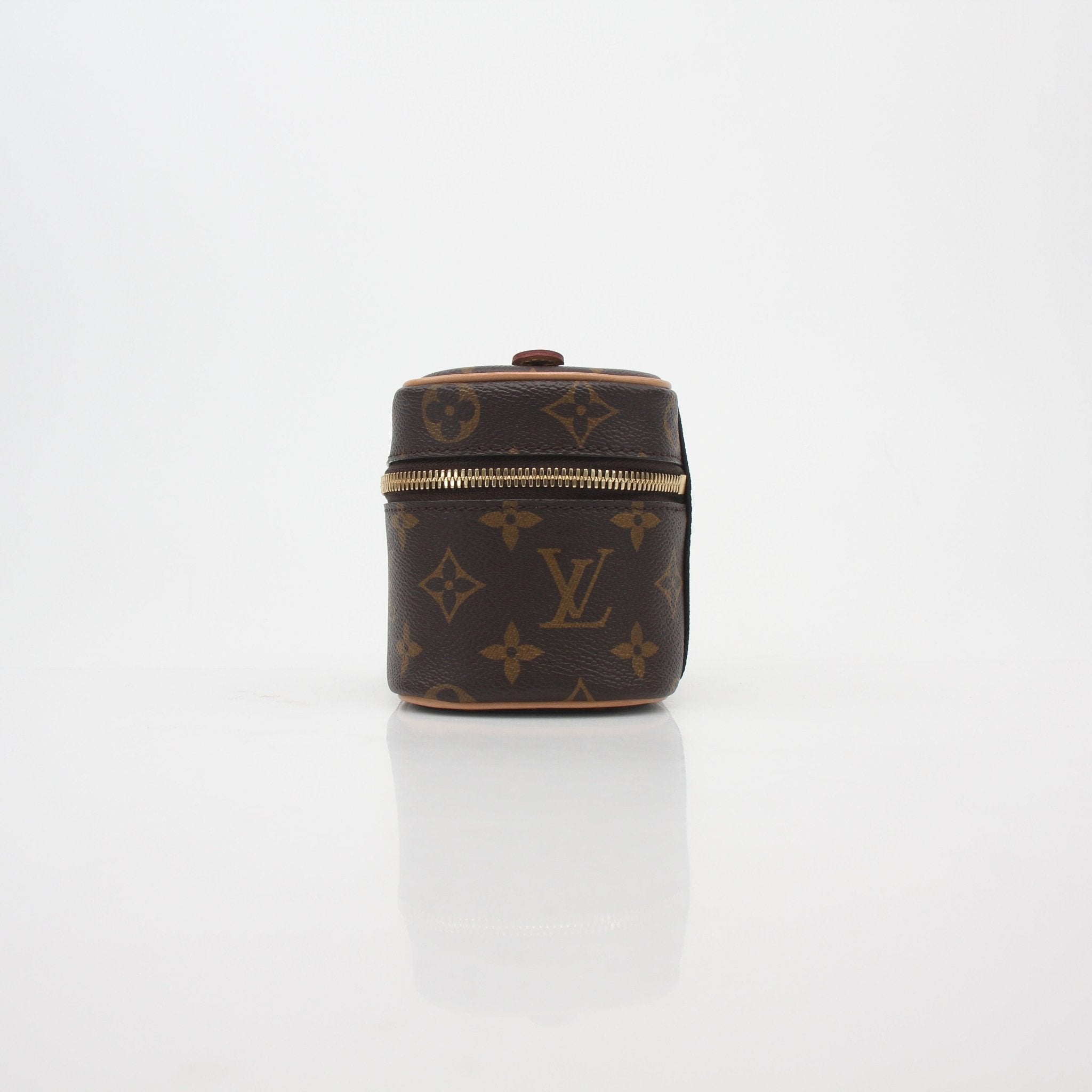 Louis Vuitton Monogram Nice Nano Vanity Case by Gold & Beyond, featuring the signature monogram pattern and compact design.