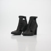 Chanel Black Distressed Cutout Ankle Boots
