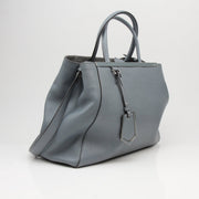 Fendi 2Jours medium textured leather tote handbag in a stylish design, featuring dual handles and a spacious interior.