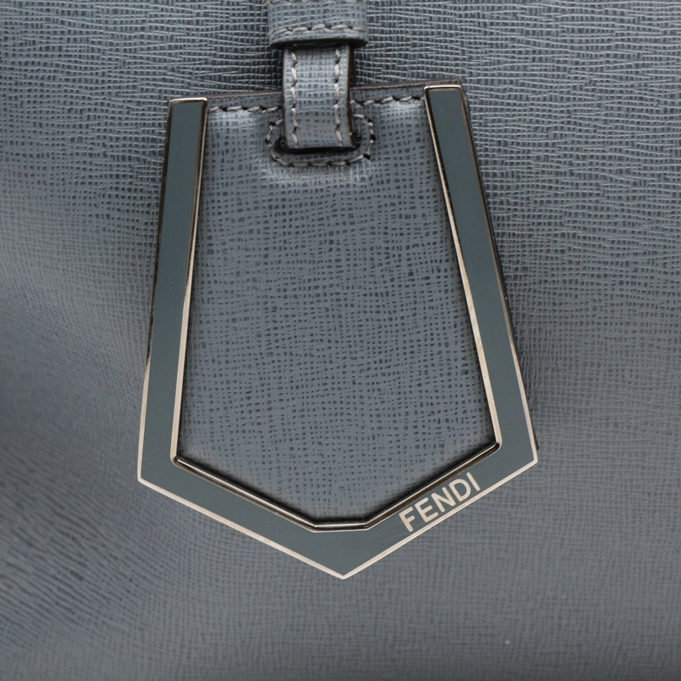 Fendi 2Jours medium textured leather tote handbag with dual top handles, showing the stylish design and craftsmanship.