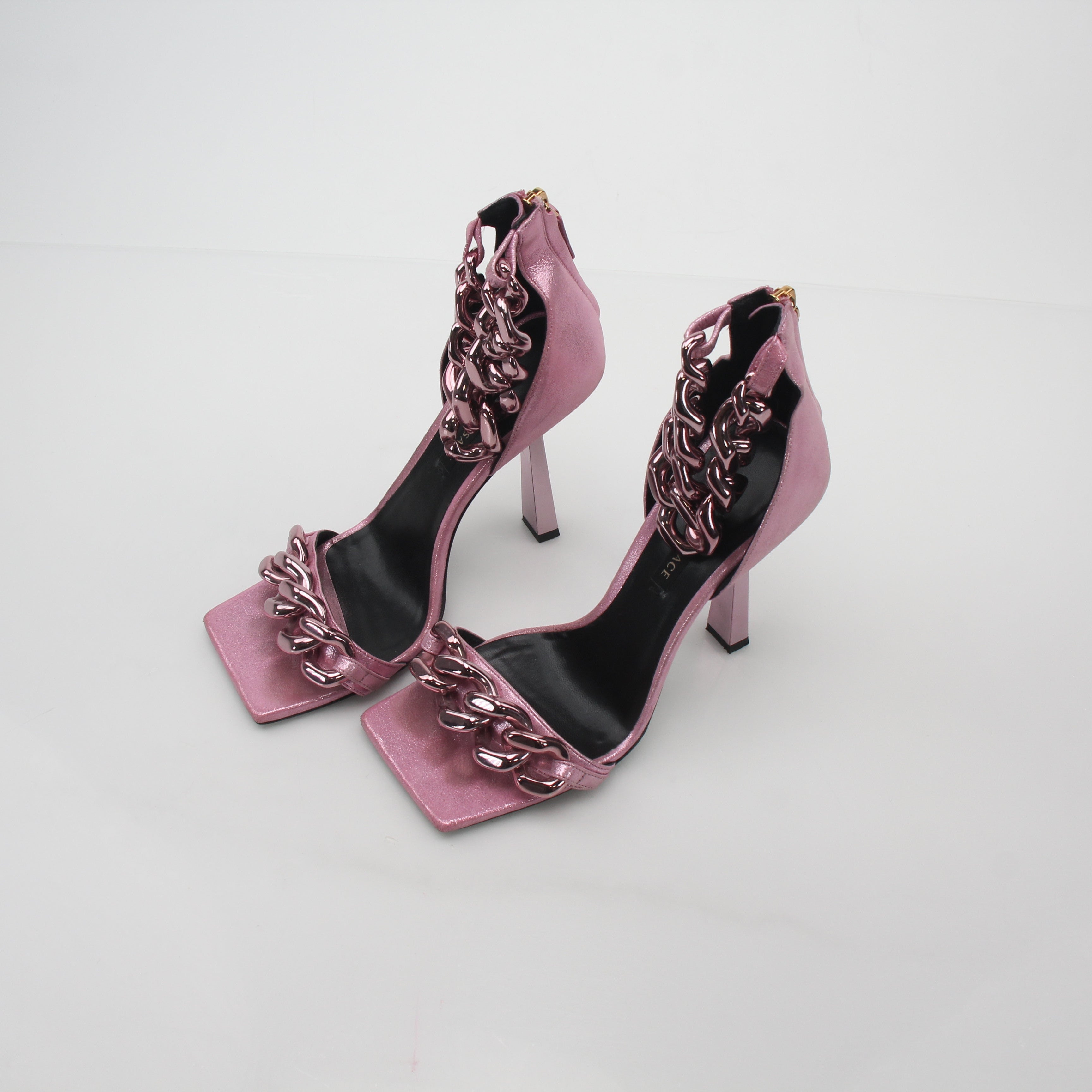Versace Pink Medusa Chain Sandals