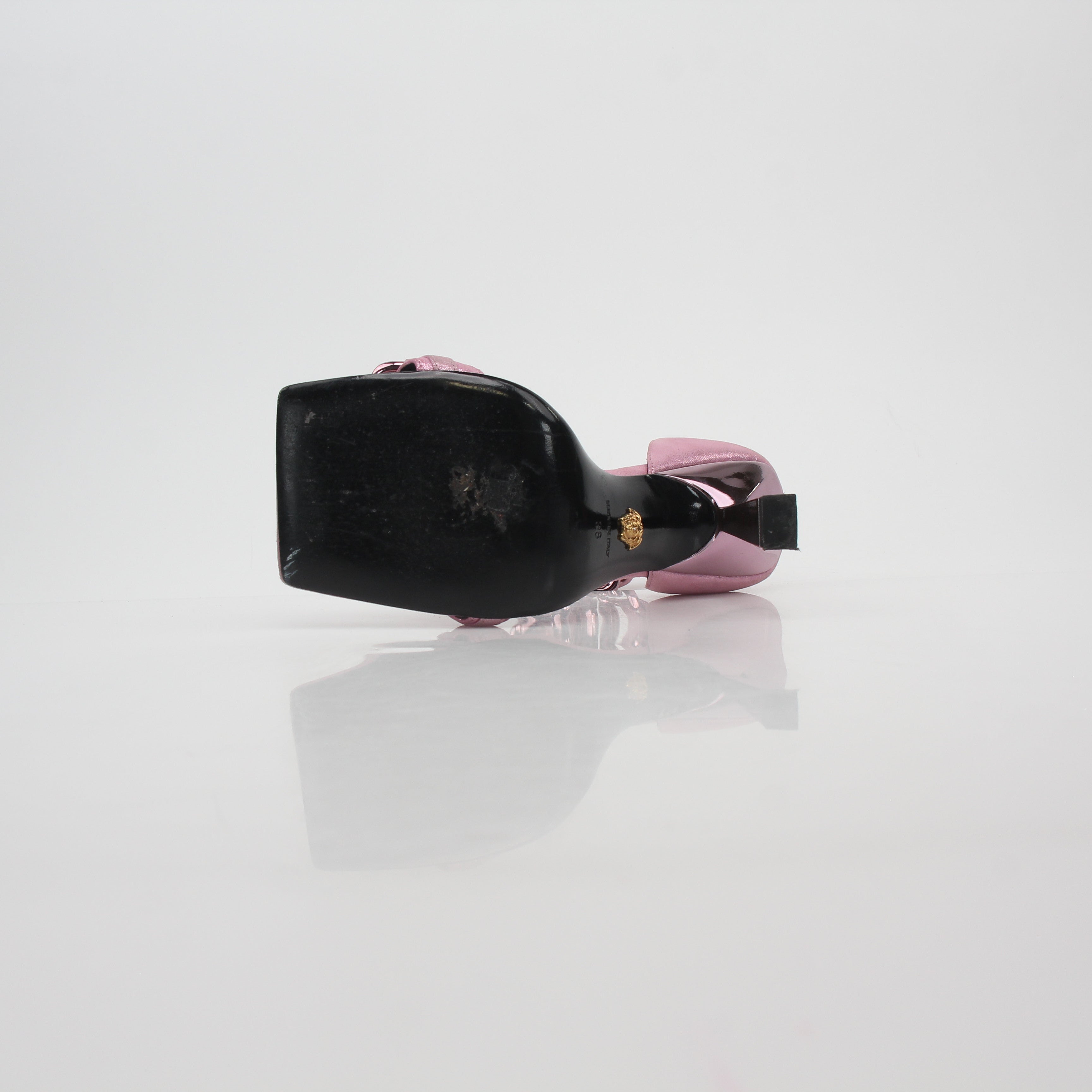 Versace Pink Medusa Chain Sandals