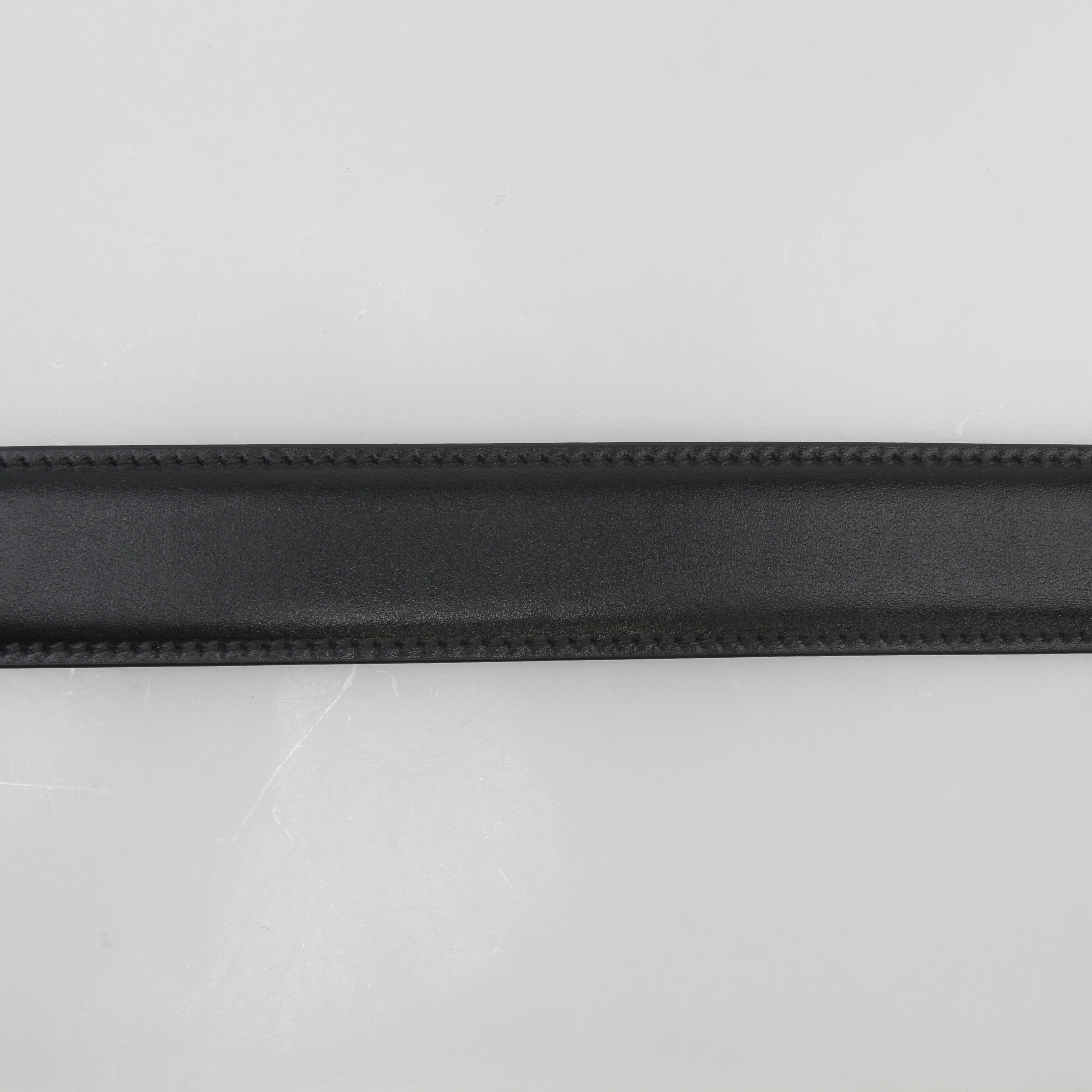 Gucci Black Smooth Leather Square Buckle Belt