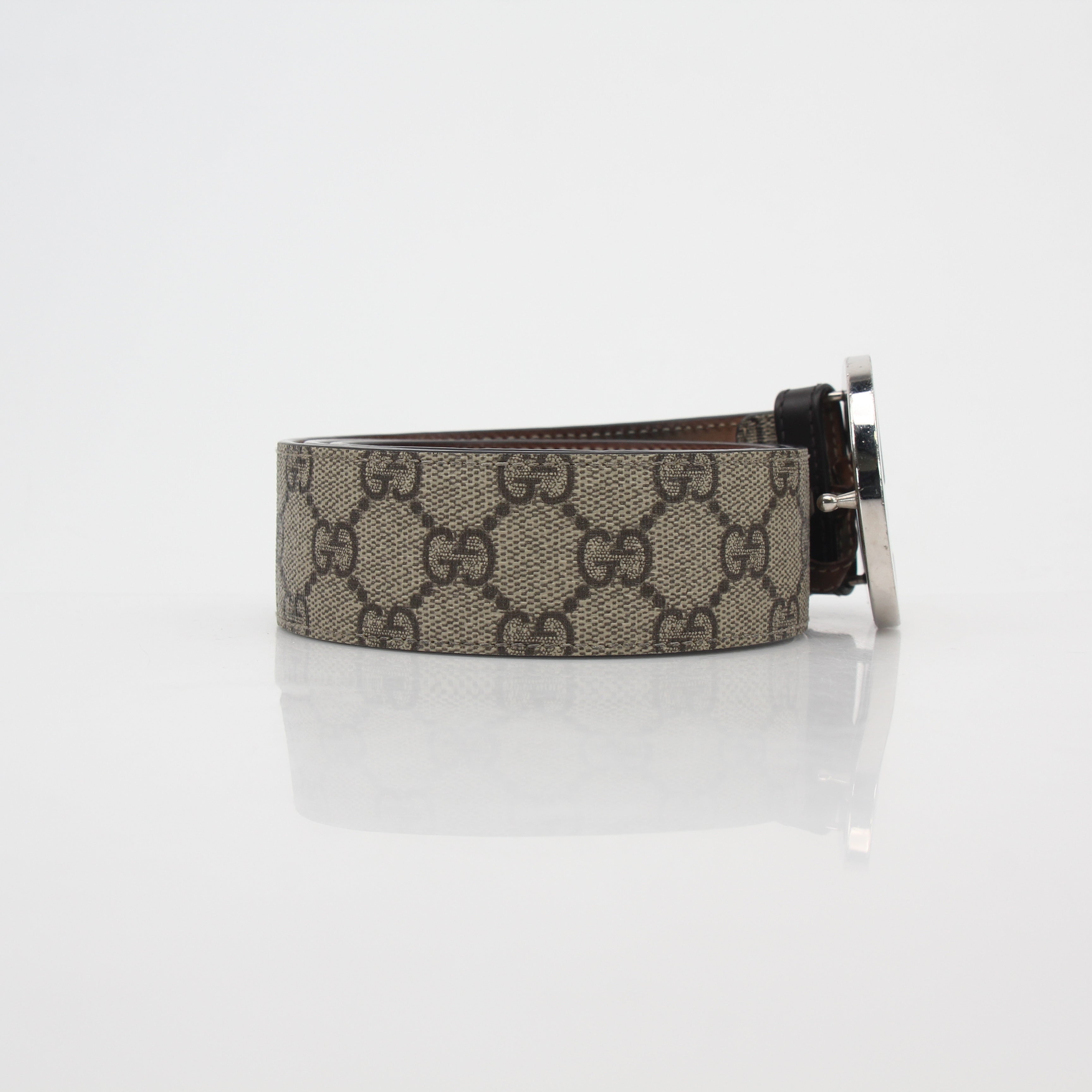 Gucci Beige Ebony GG Supreme Interlocking G Belt