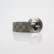 Gucci Beige Ebony GG Supreme Interlocking G Belt