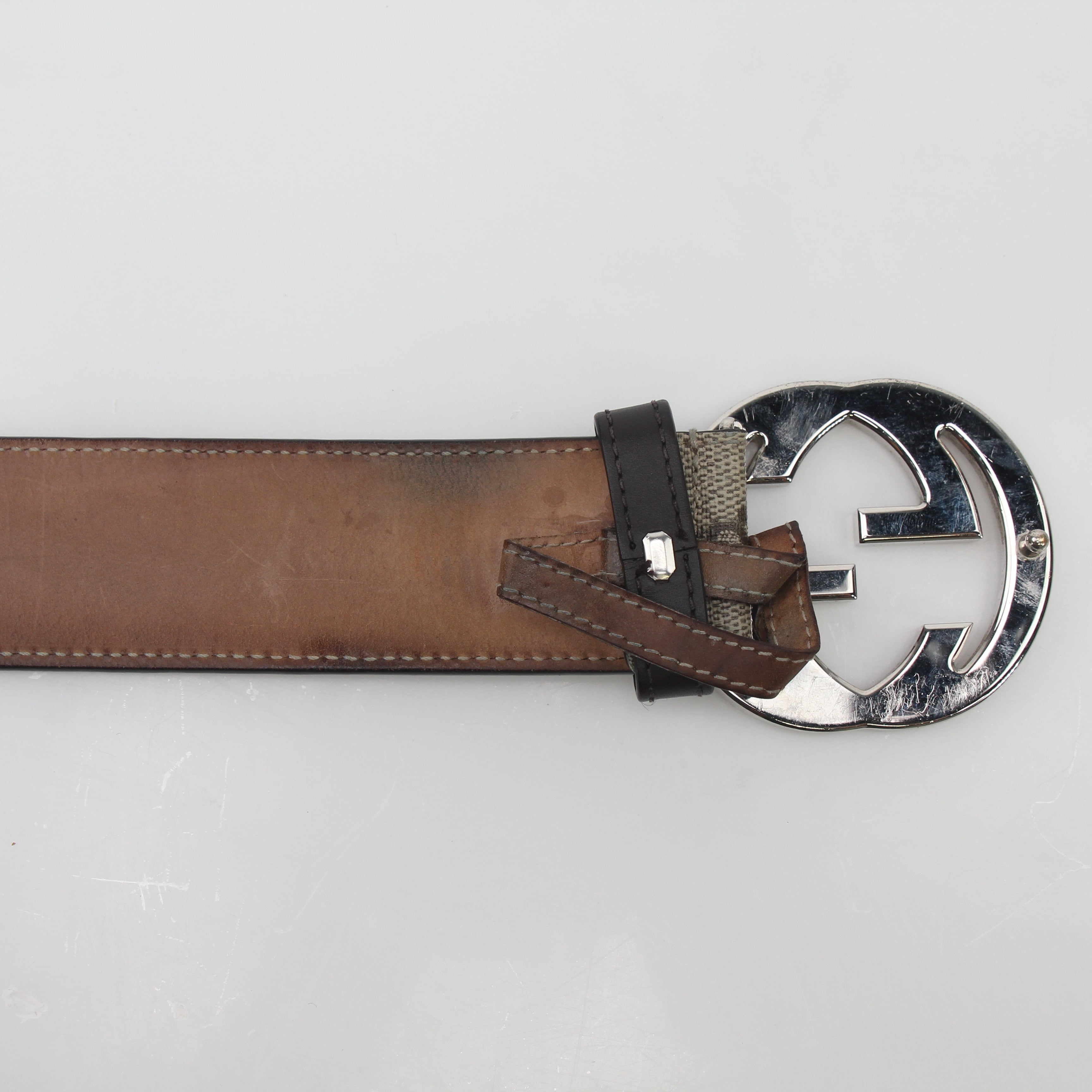 Gucci Beige Ebony GG Supreme Interlocking G Belt