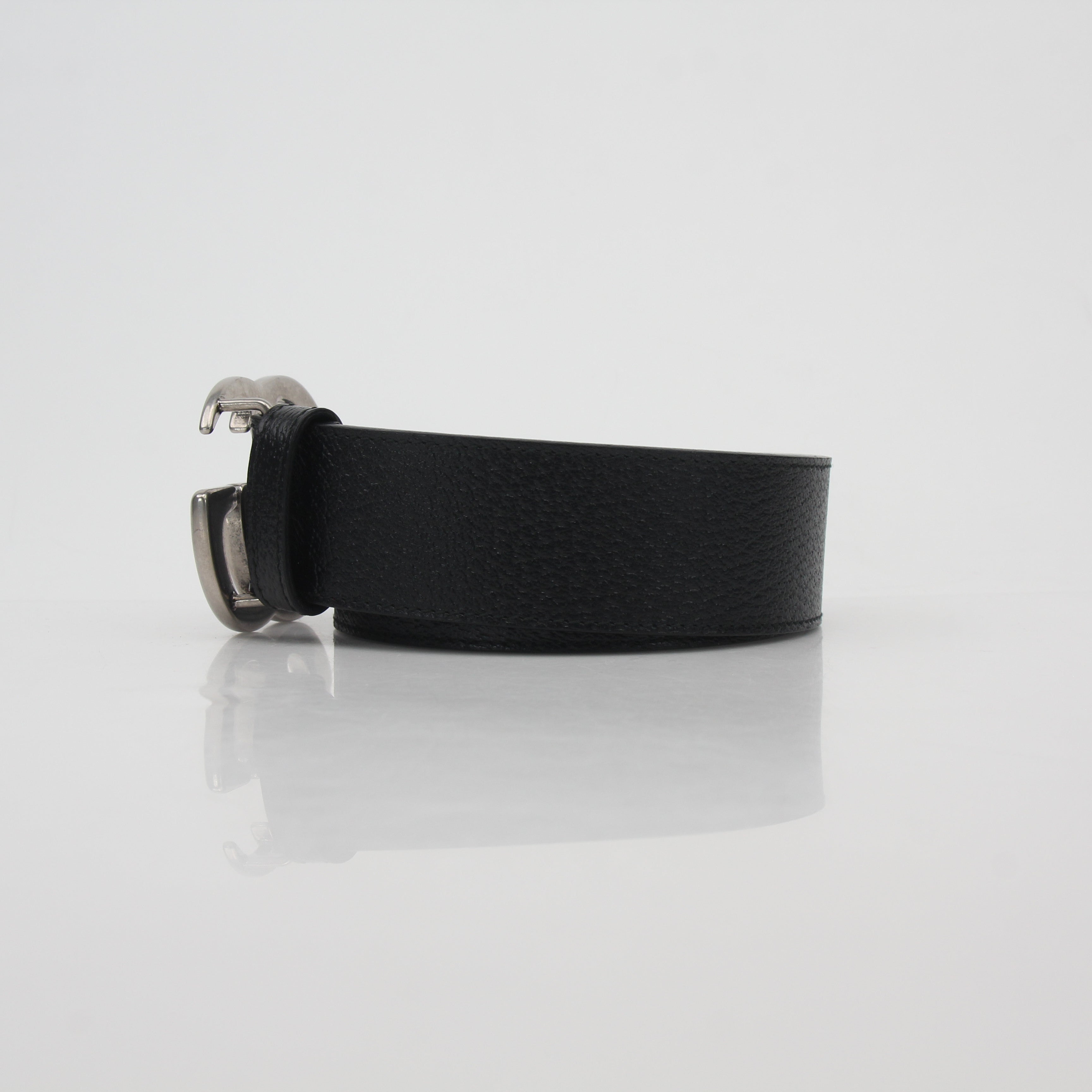 Gucci Black Leather GG Marmont Belt