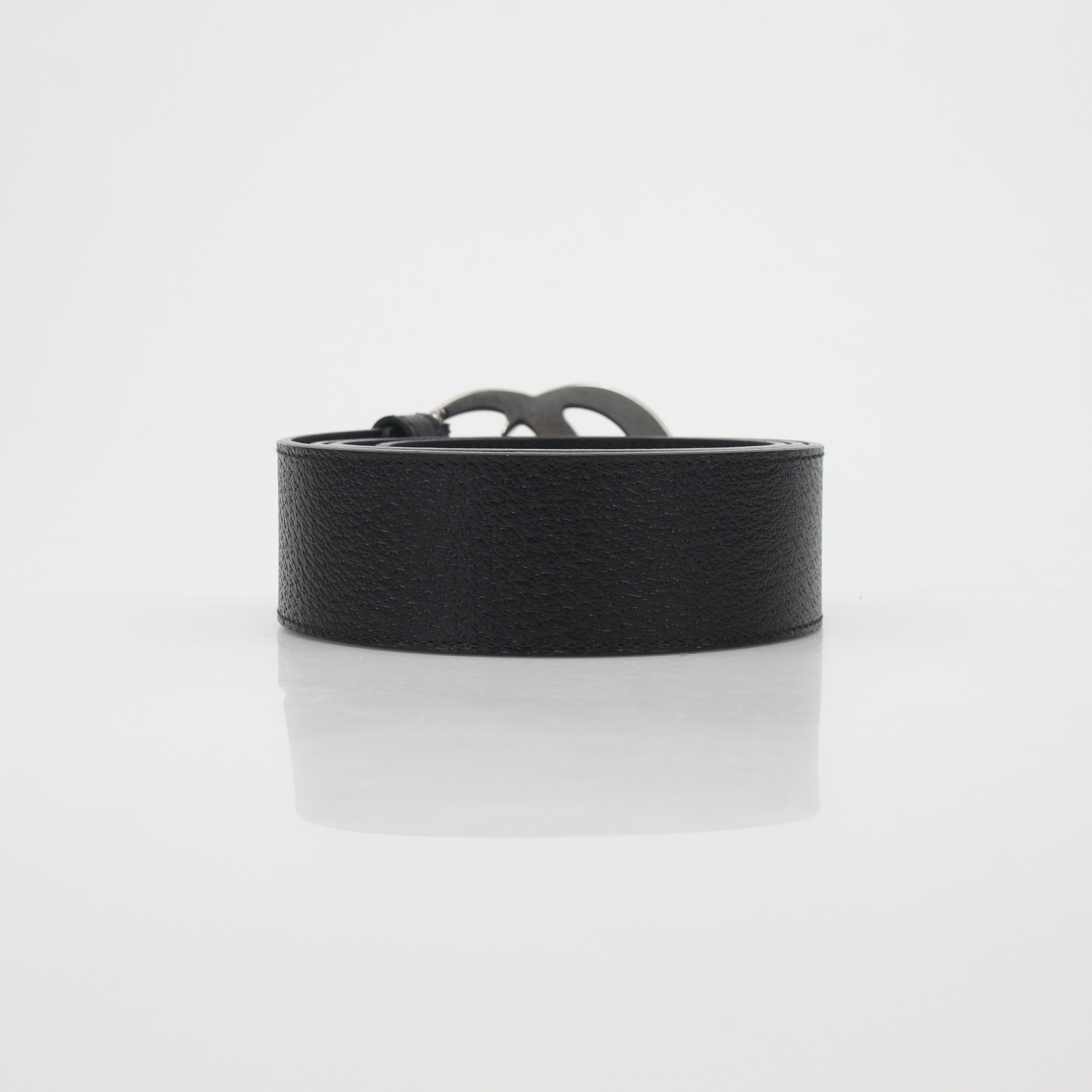 Gucci Black Leather GG Marmont Belt