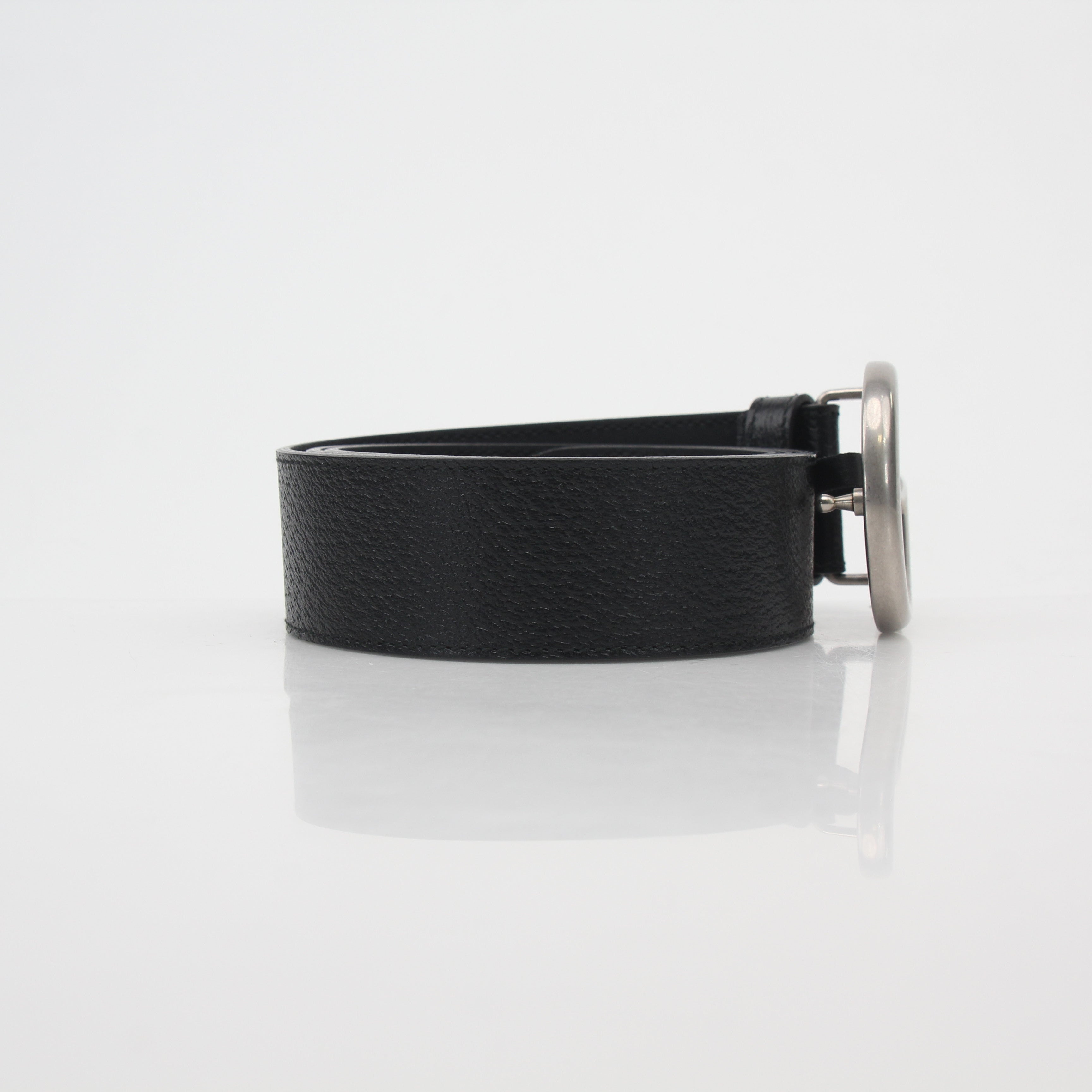 Gucci Black Leather GG Marmont Belt