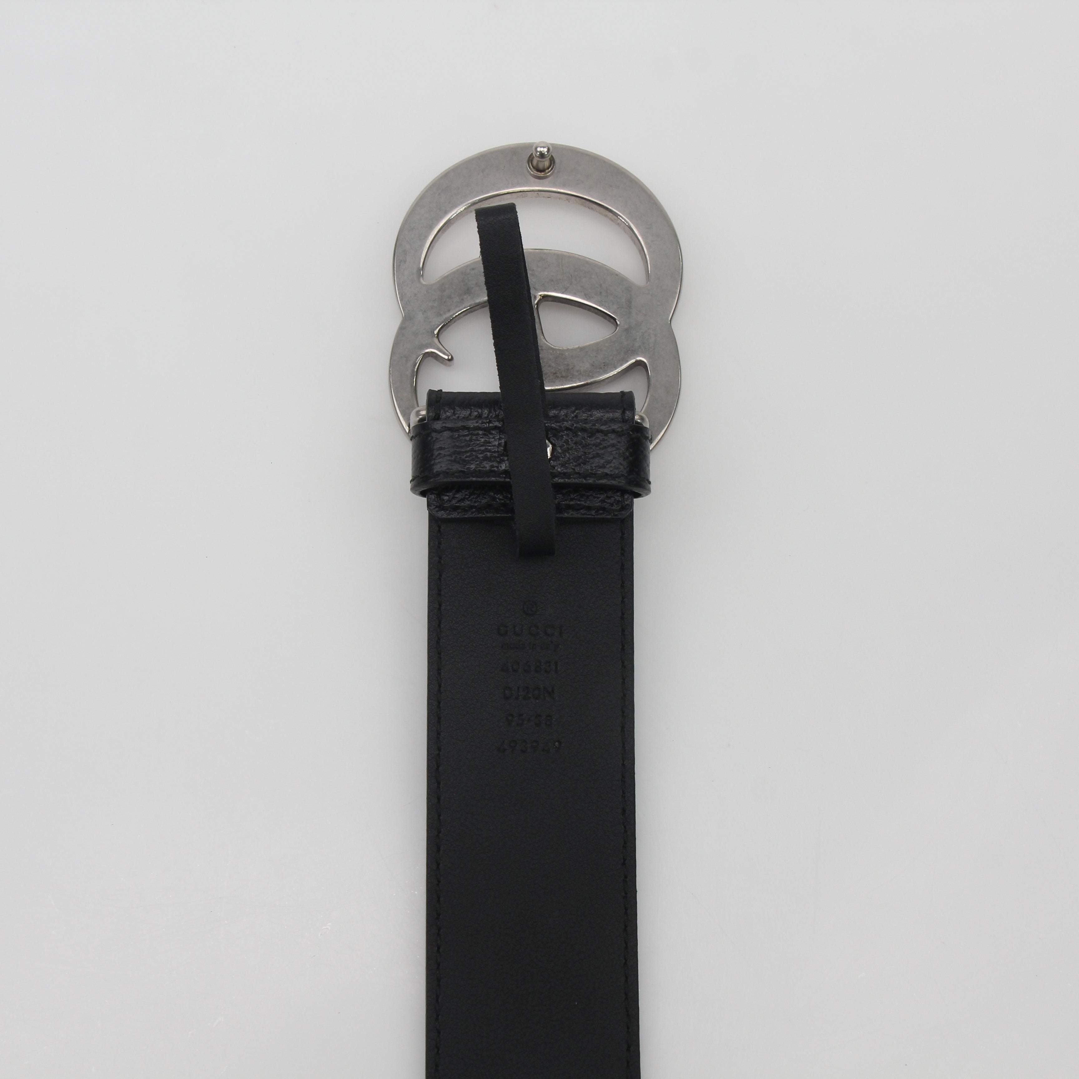Gucci Black Leather GG Marmont Belt