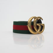 Gucci Green and Red Web GG Marmont Belt