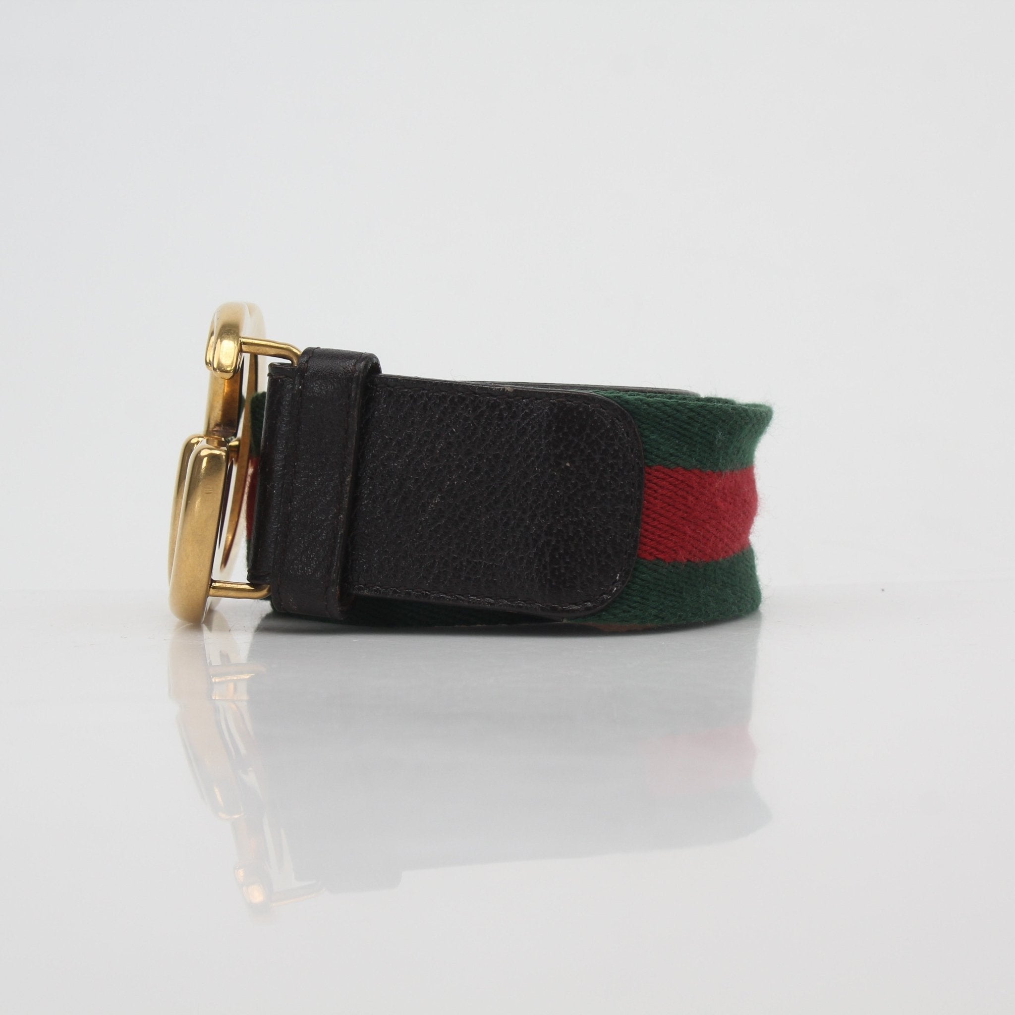 Gucci GG Marmont Web Belt, gold buckle and signature green-red-green web strap, stylish accessories for men and women