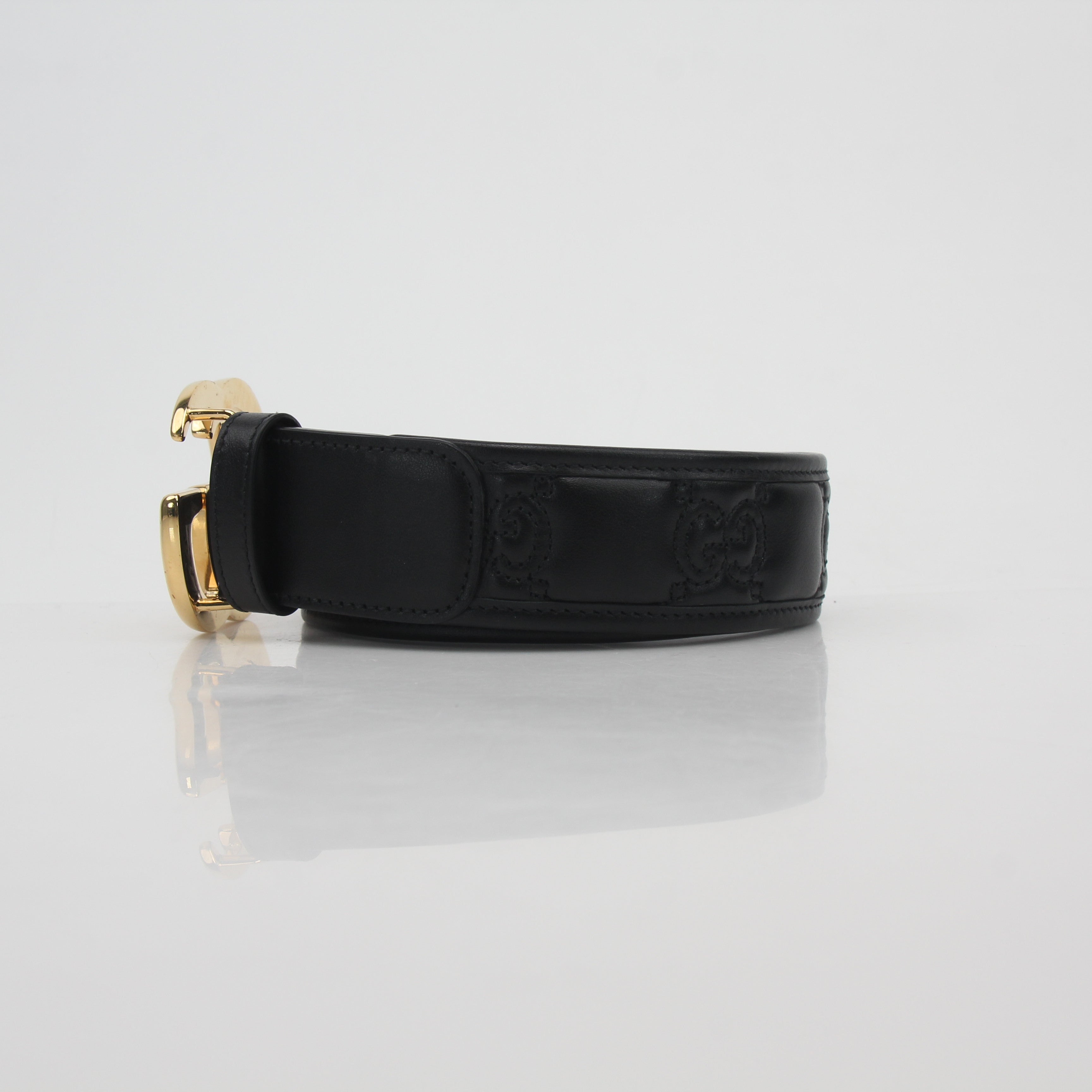 Gucci Black GG Marmont Leather Belt