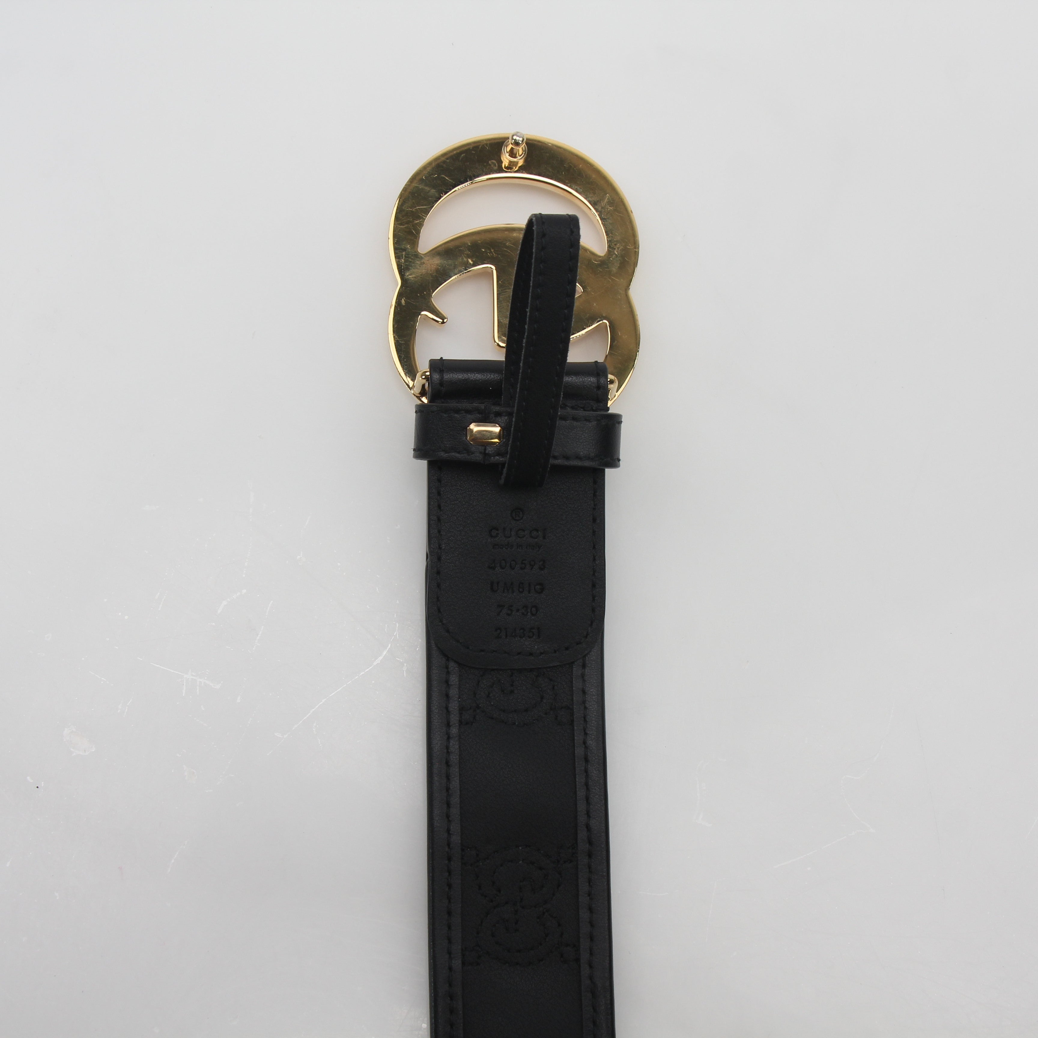 Gucci Black GG Marmont Leather Belt