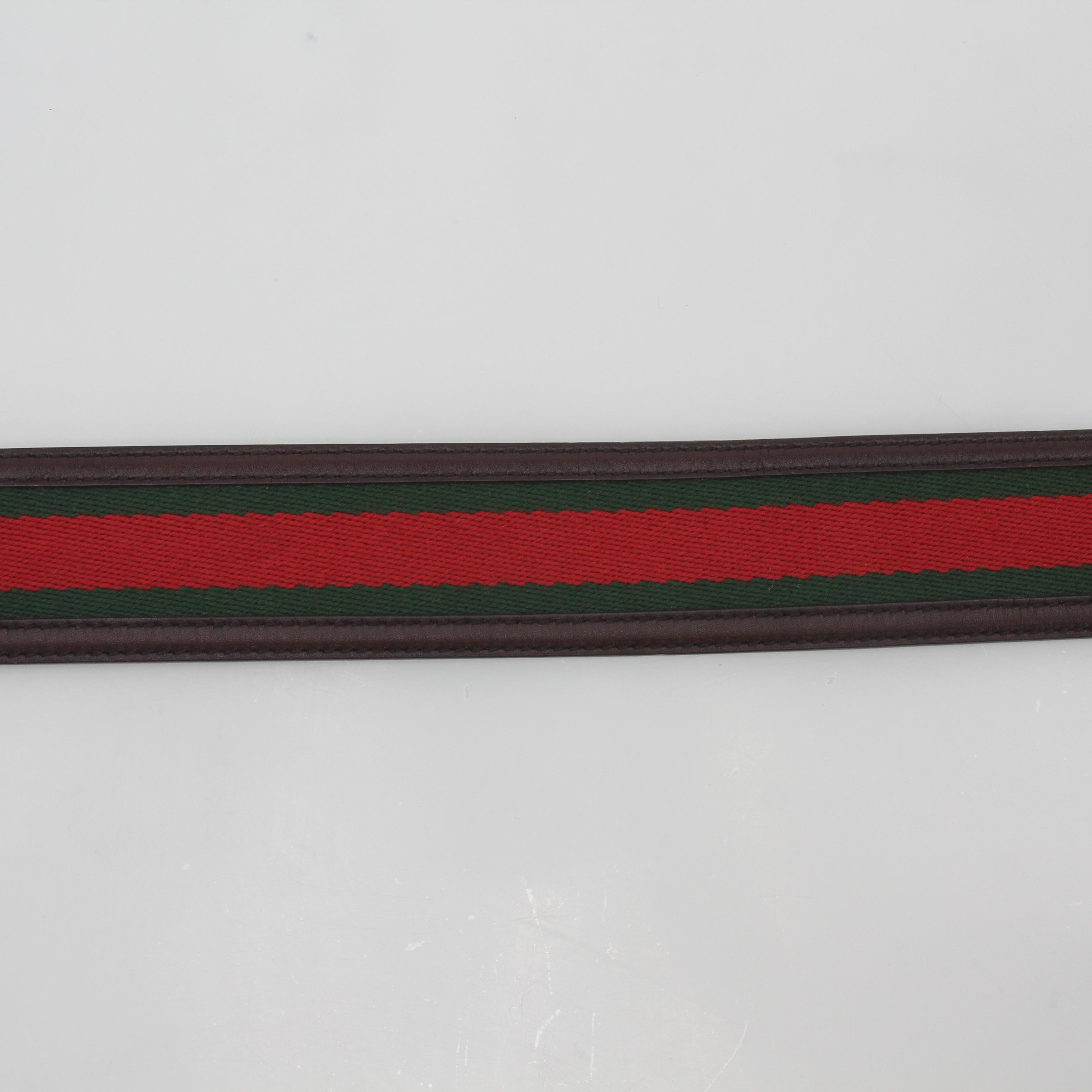 Gucci Green and Red Interlocking G Web Belt
