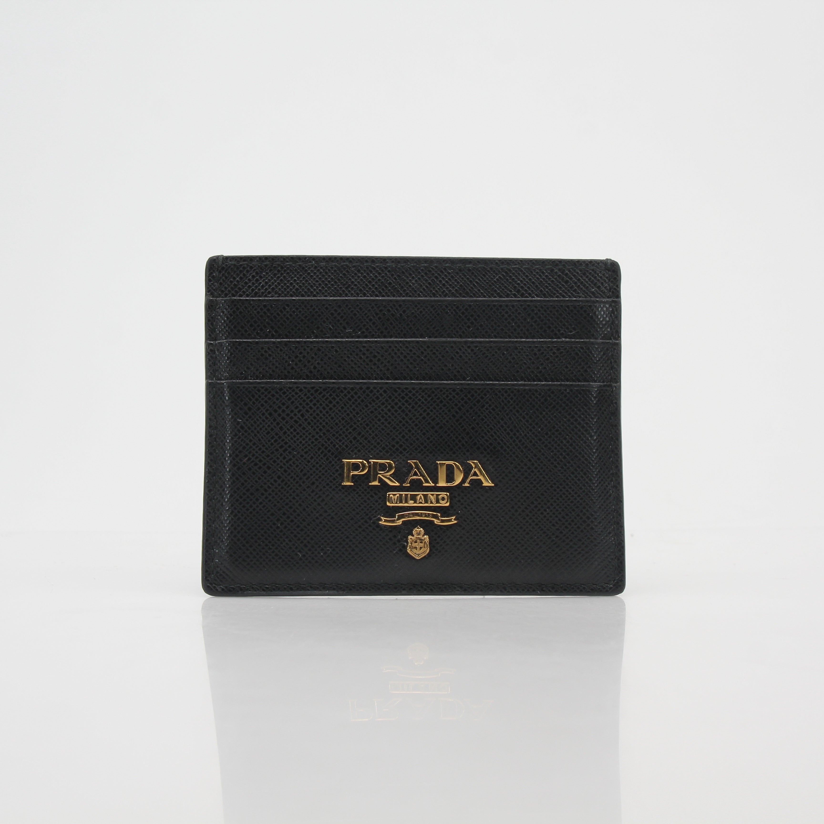 Prada Black Saffiano Leather Card Holder