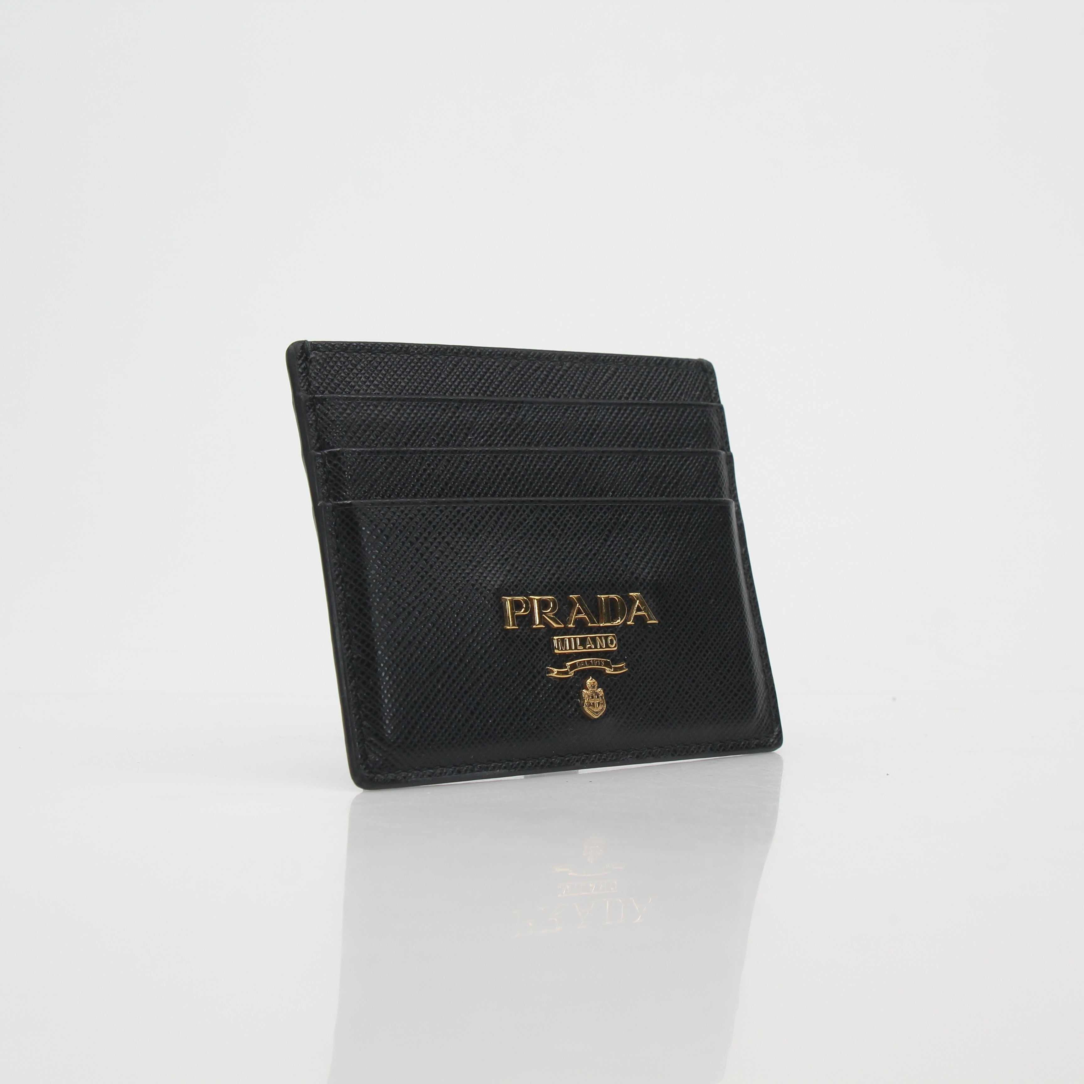 Prada Black Saffiano Leather Card Holder