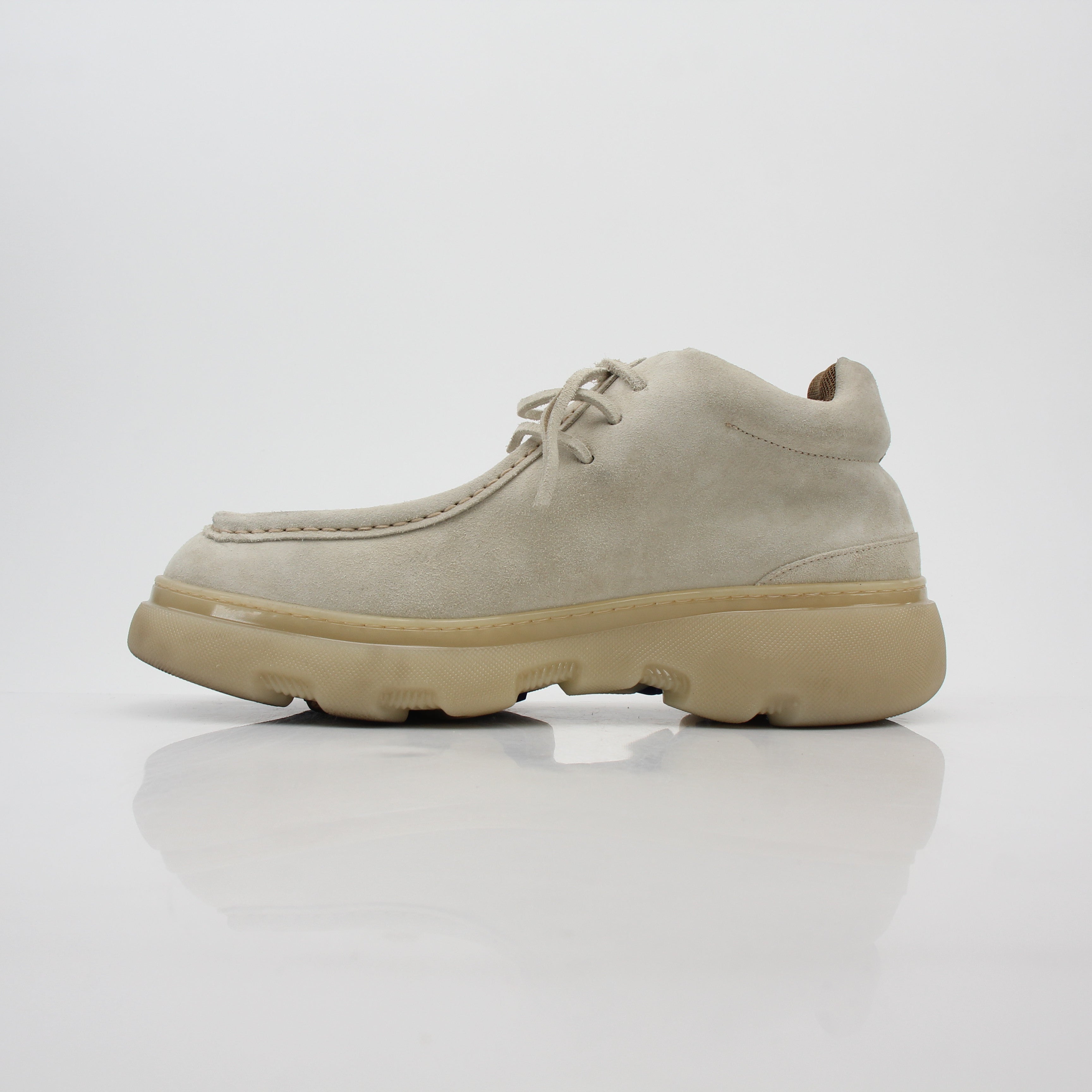 Burberry Beige Suede Creeper Mid Boots