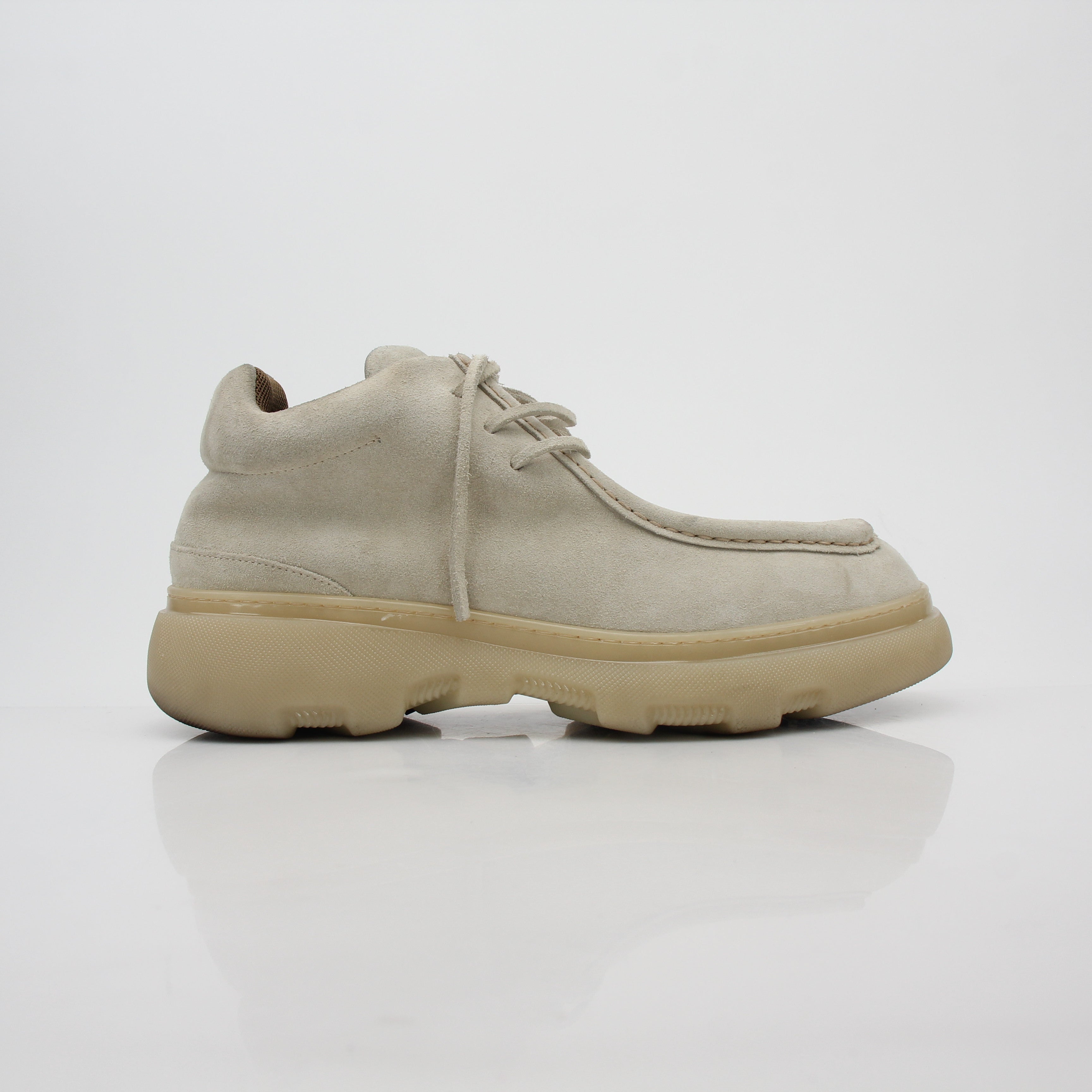 Burberry Beige Suede Creeper Mid Boots