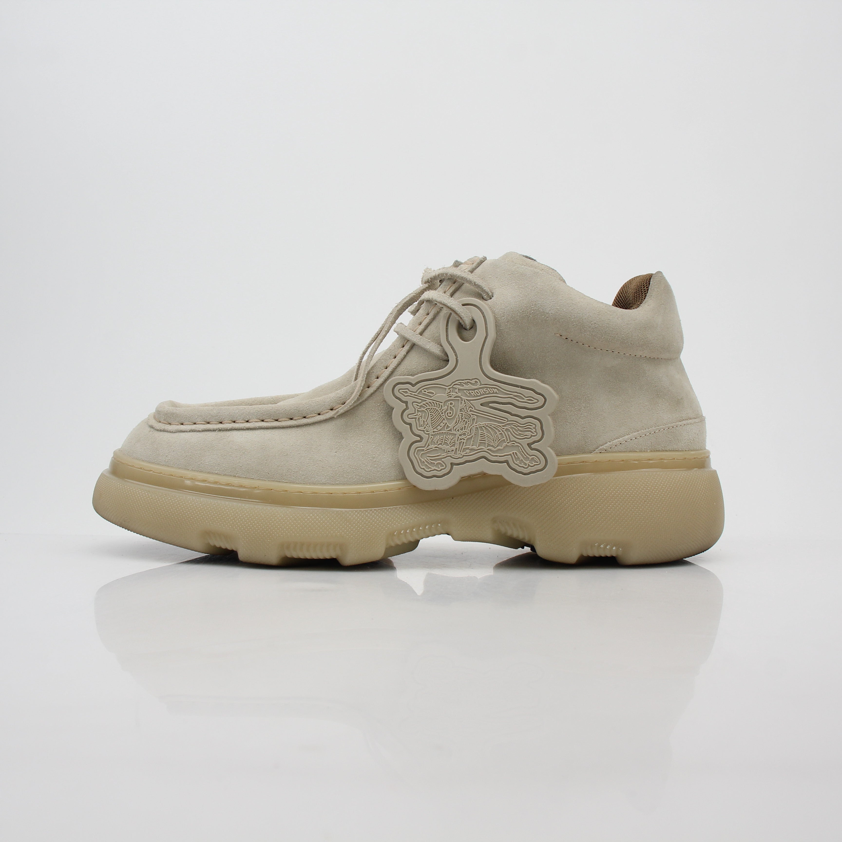 Burberry Beige Suede Creeper Mid Boots