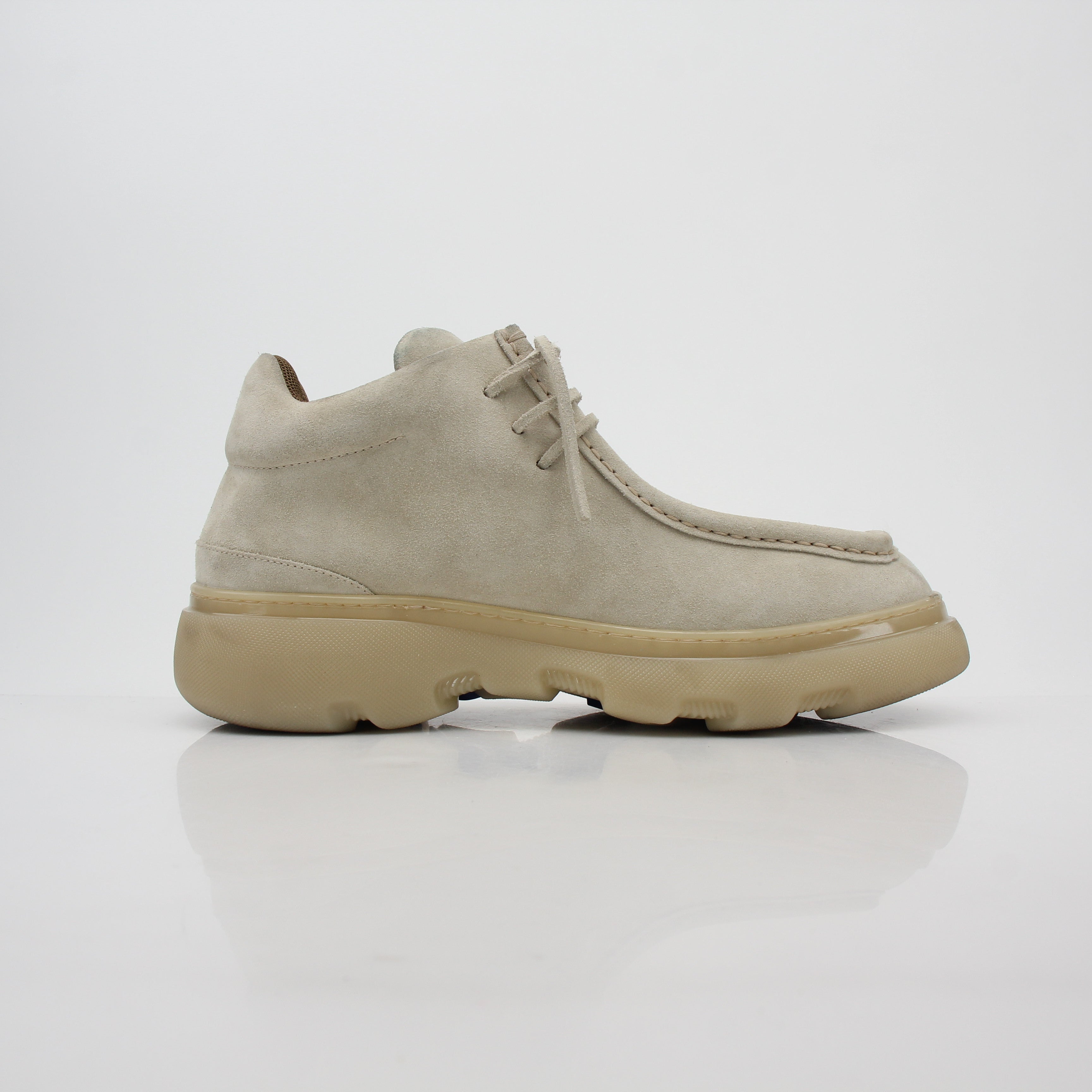Burberry Beige Suede Creeper Mid Boots