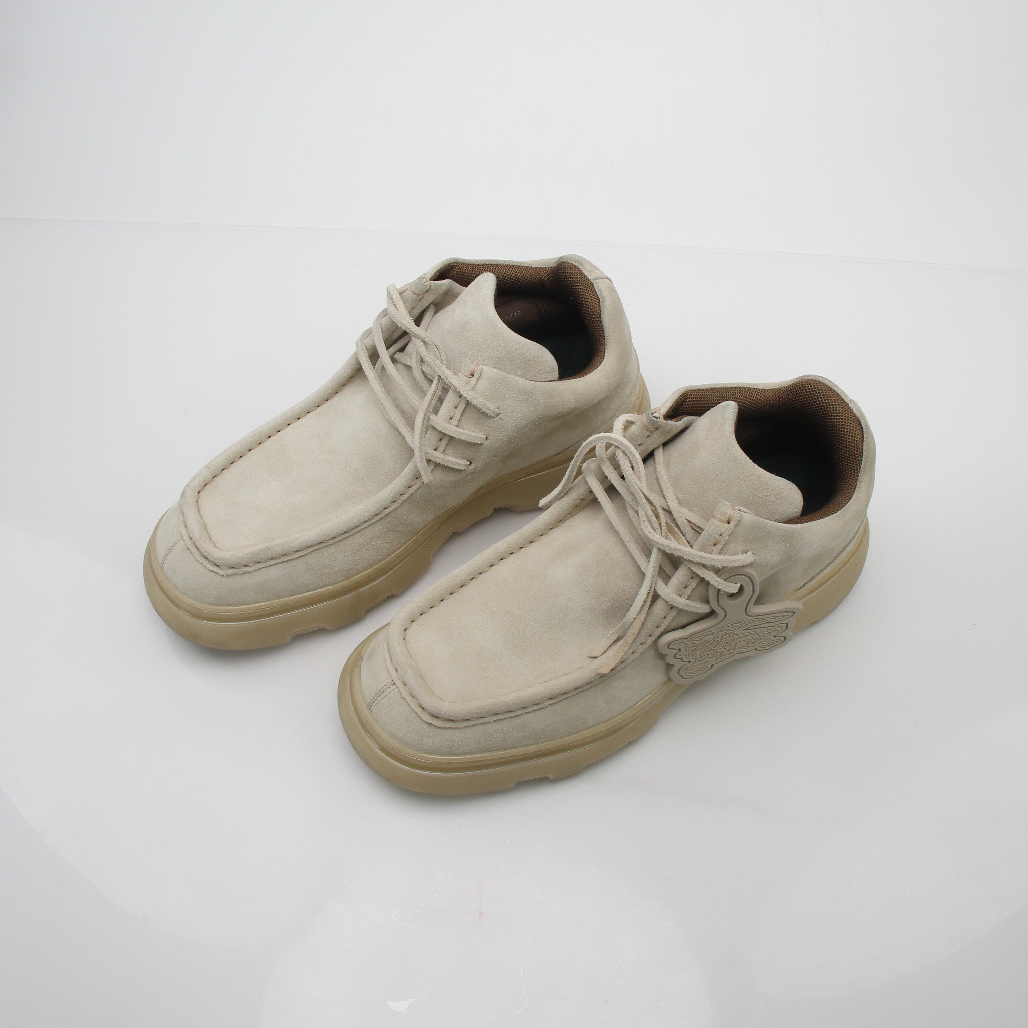 Burberry Beige Suede Creeper Mid Boots