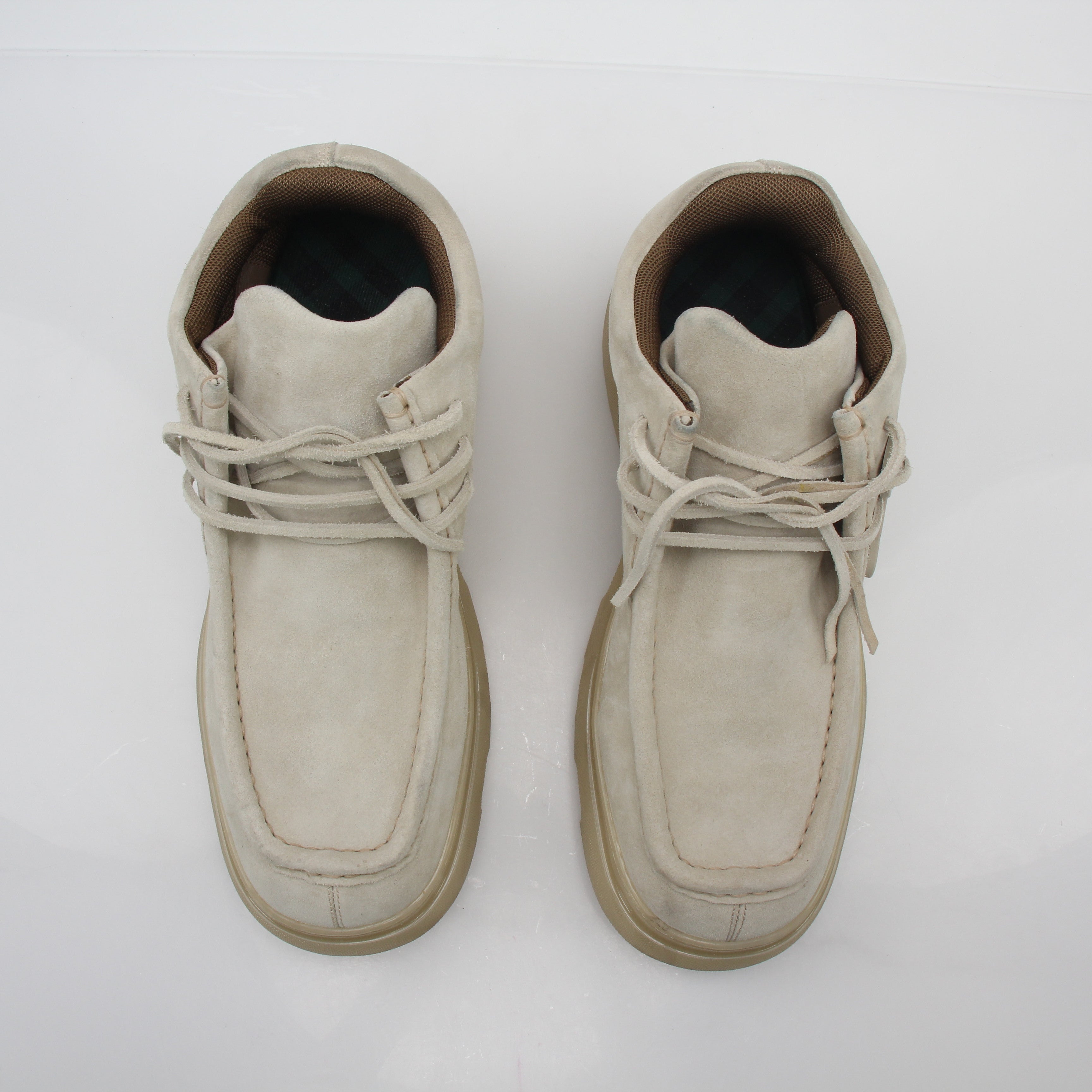 Burberry Beige Suede Creeper Mid Boots