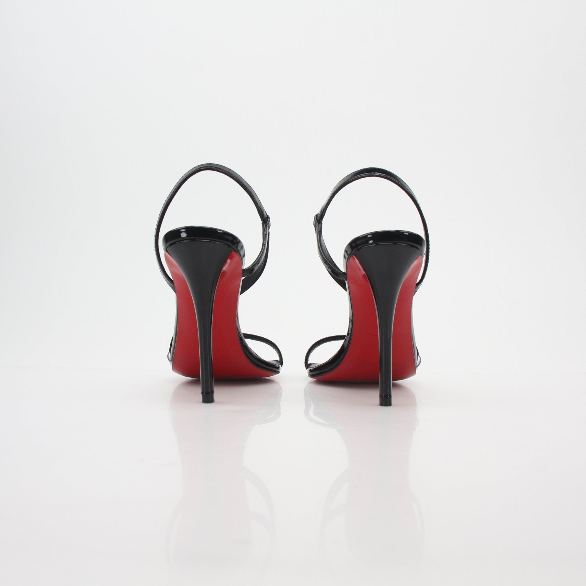 Christian Louboutin Black Rosa Z 100 Patent Leather Sandals