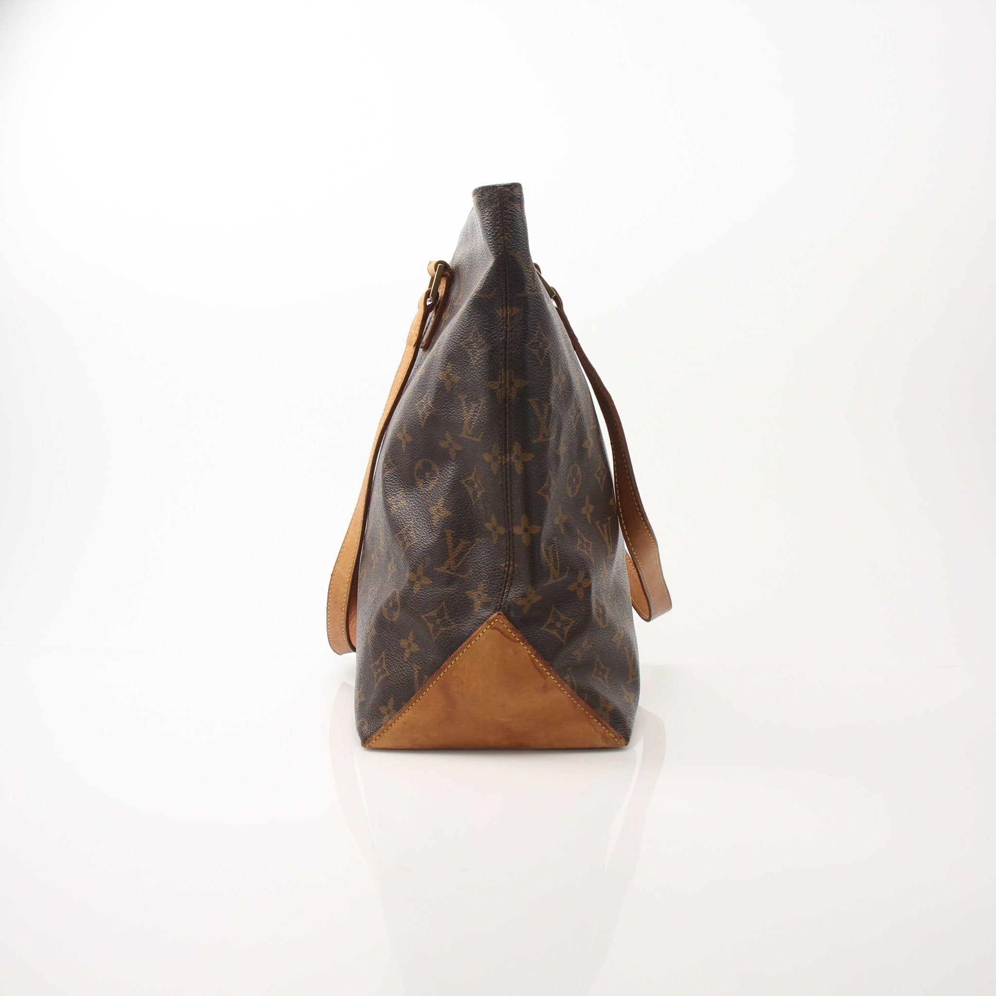 Louis Vuitton Monogram Cabas Piano shoulder tote bag with leather handles and spacious interior, stylish luxury handbag.