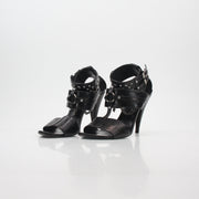 Saint Laurent Black Fetish Studded Chain Sandals
