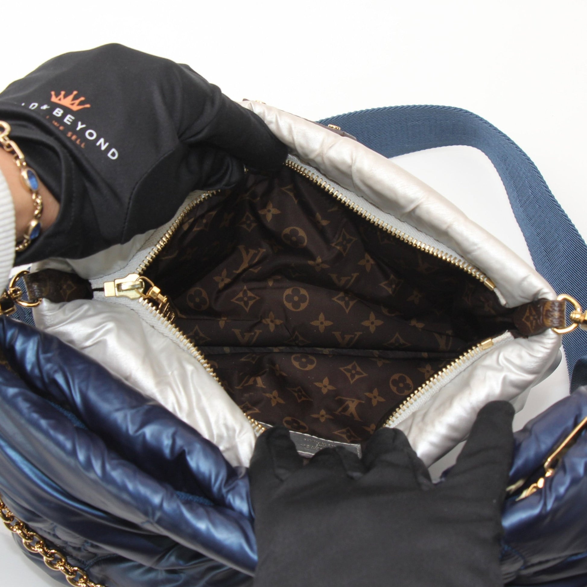 Louis Vuitton Multi-Pochette Accessoires Maxi Pillow Shoulder Bag, stylish handbag with quilted design and gold chain strap.