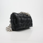 Bottega Veneta Black Padded Cassette Chain Shoulder Bag