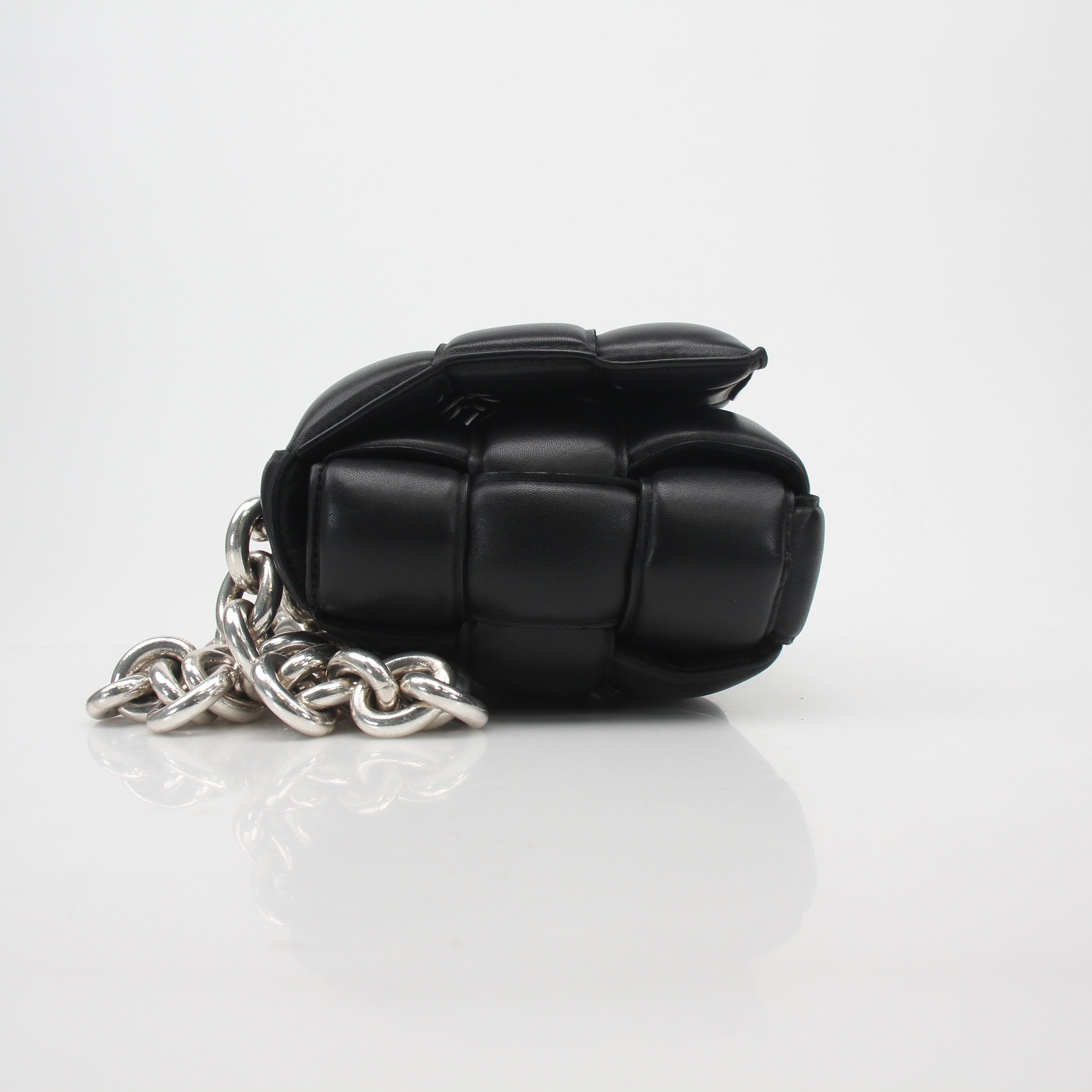 Bottega Veneta Black Padded Cassette Chain Shoulder Bag