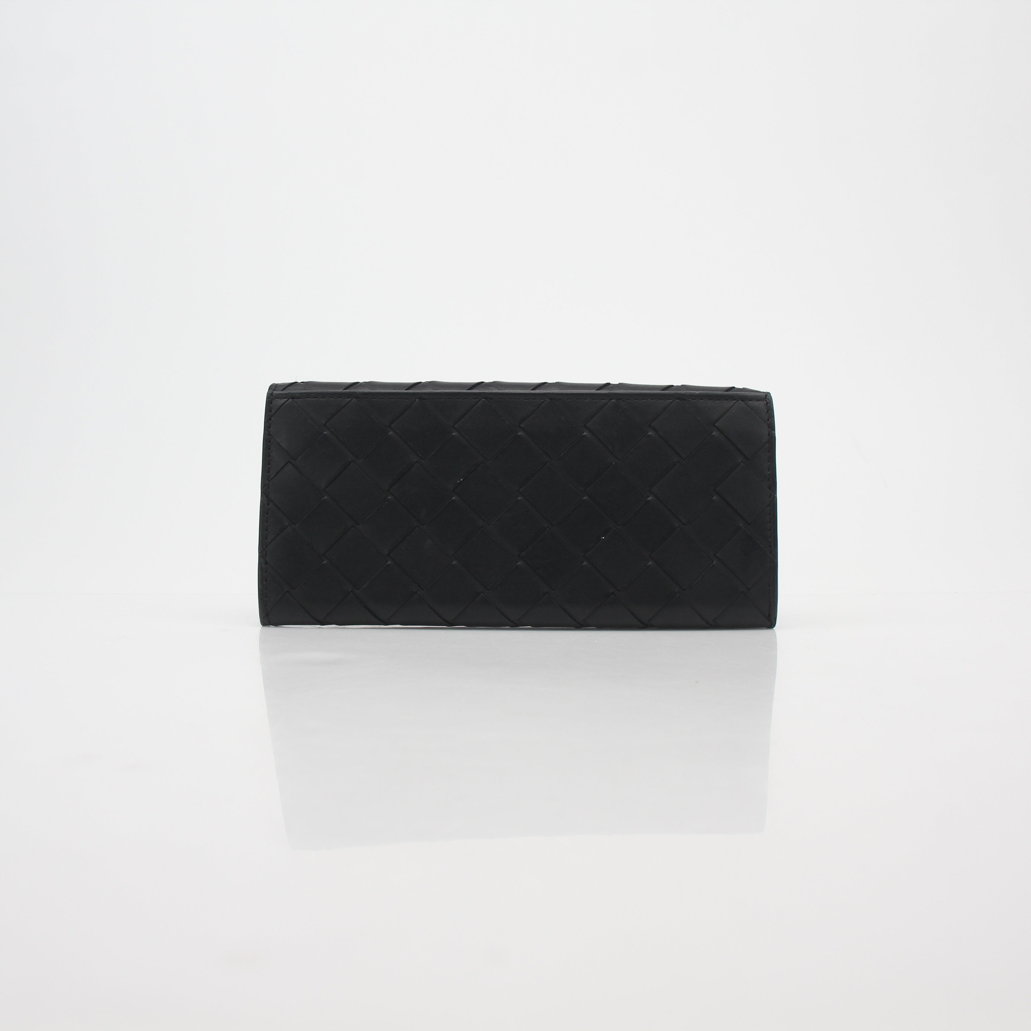 Bottega Veneta Black Intrecciato Continental Wallet