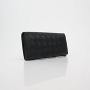 Bottega Veneta Black Intrecciato Continental Wallet