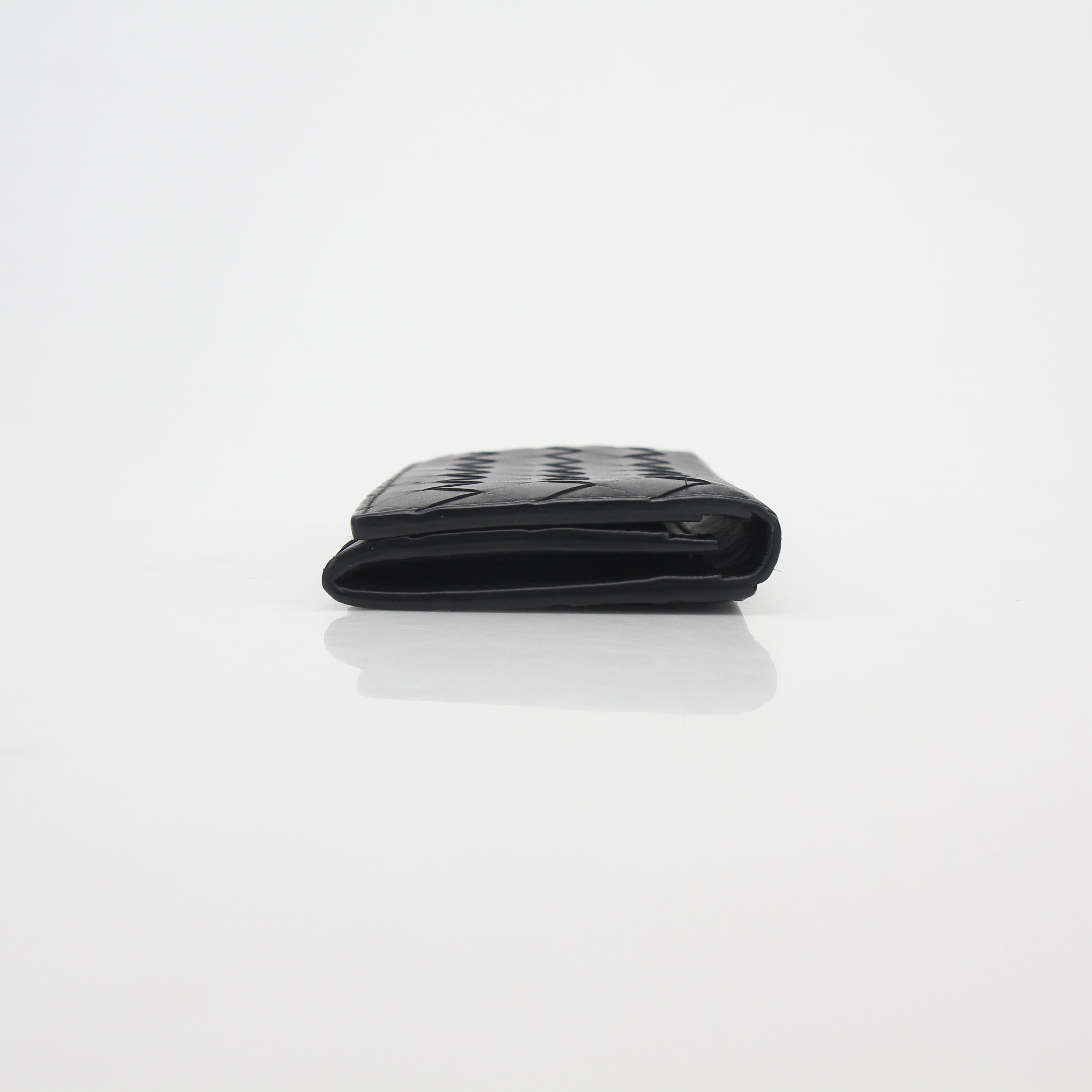 Bottega Veneta Black Intrecciato Continental Wallet