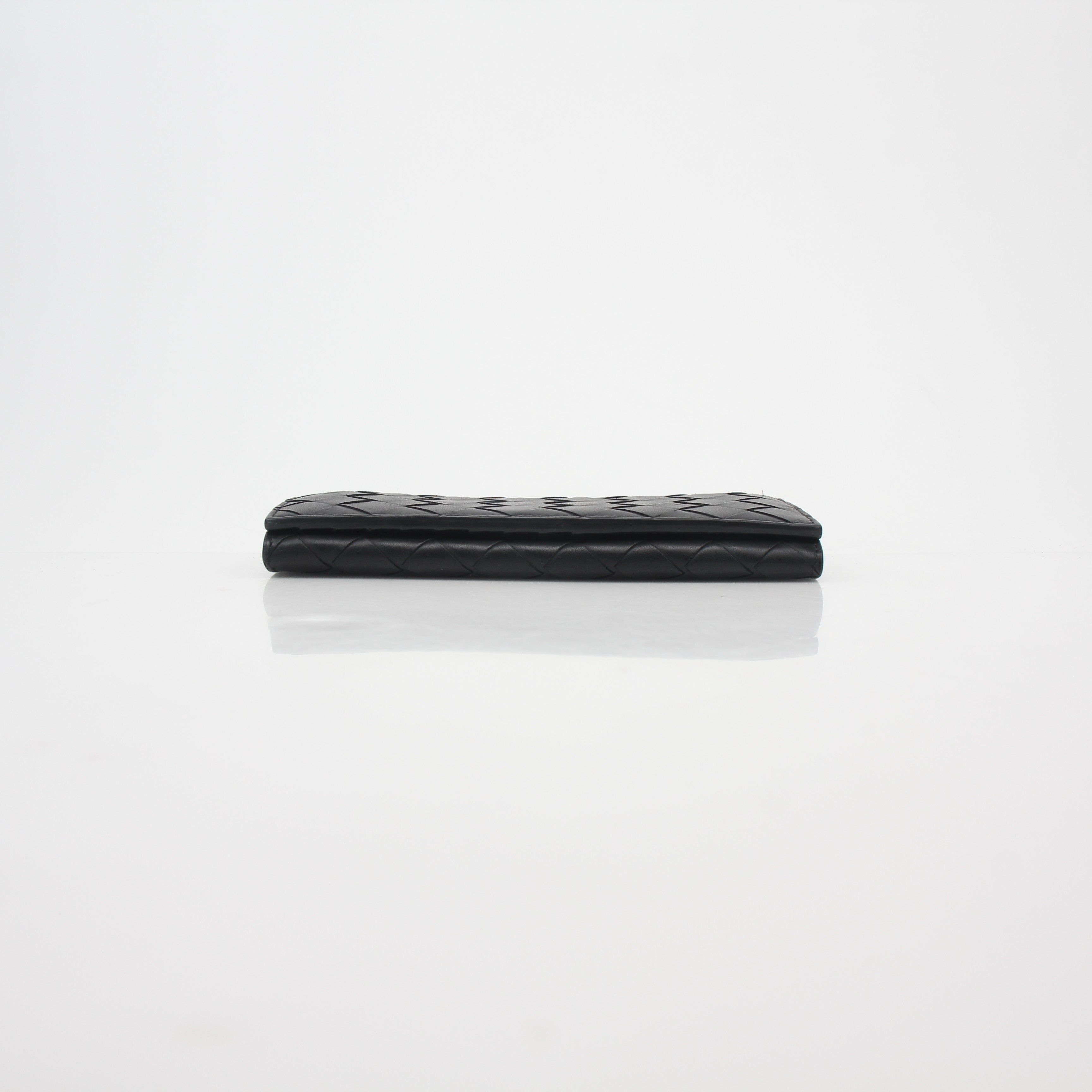 Bottega Veneta Black Intrecciato Continental Wallet