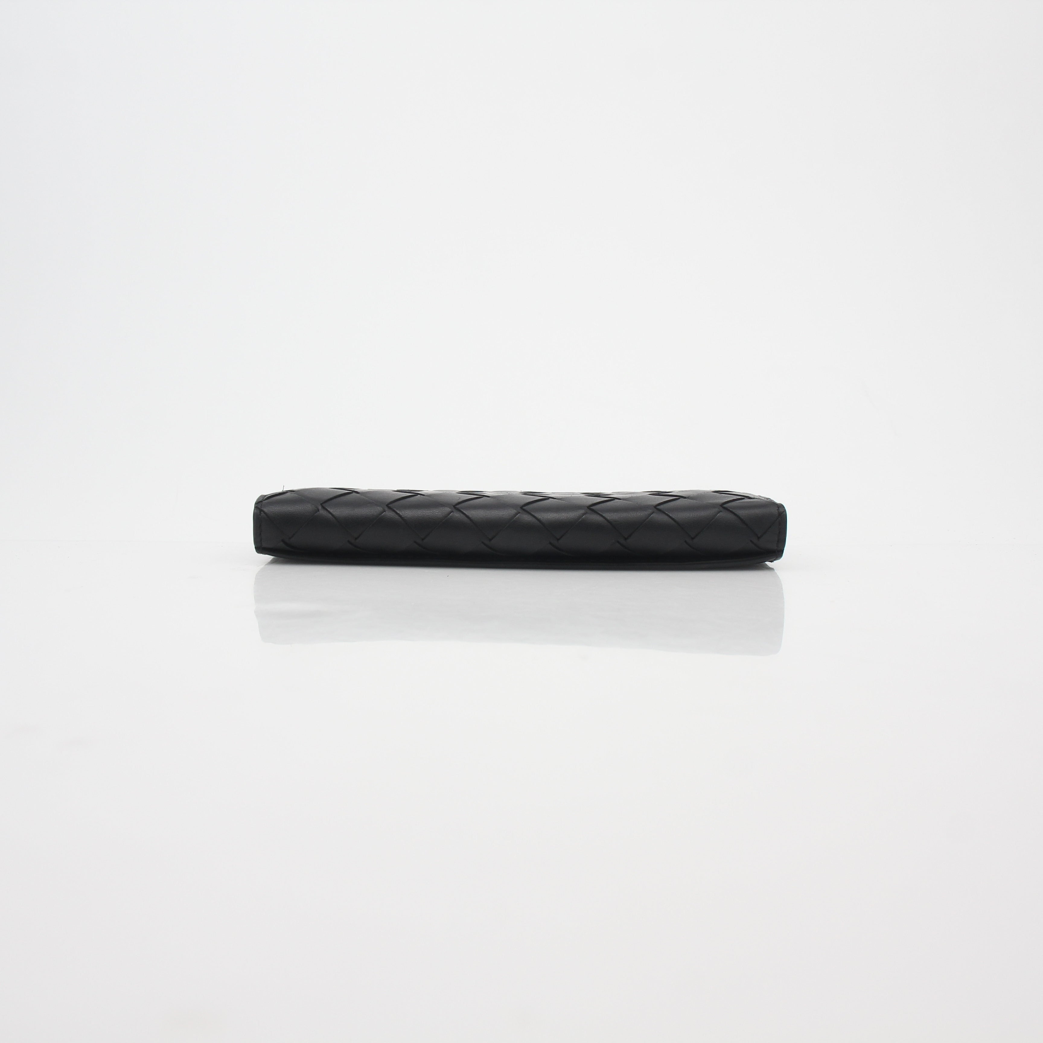 Bottega Veneta Black Intrecciato Continental Wallet