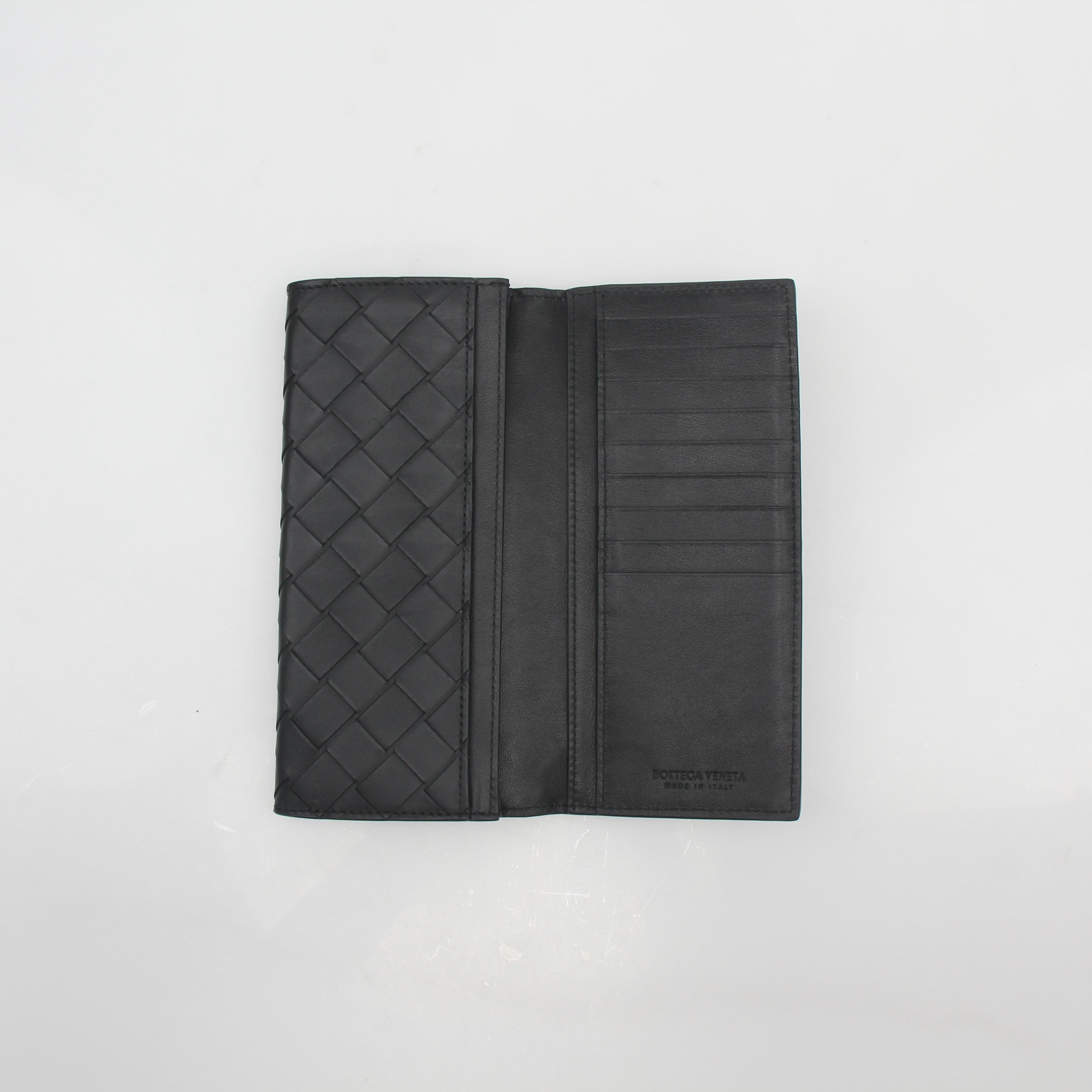 Bottega Veneta Black Intrecciato Continental Wallet