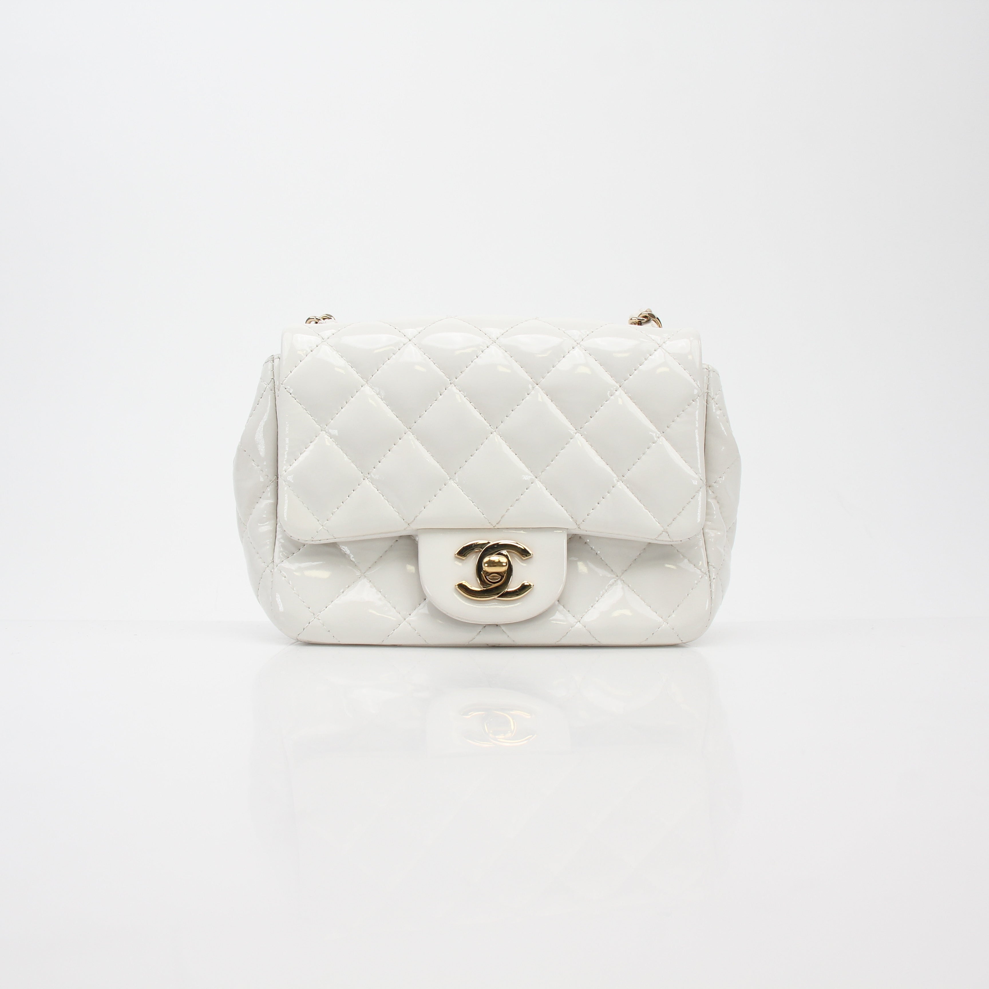 Chanel Quilted Patent Leather Mini Flap Bag