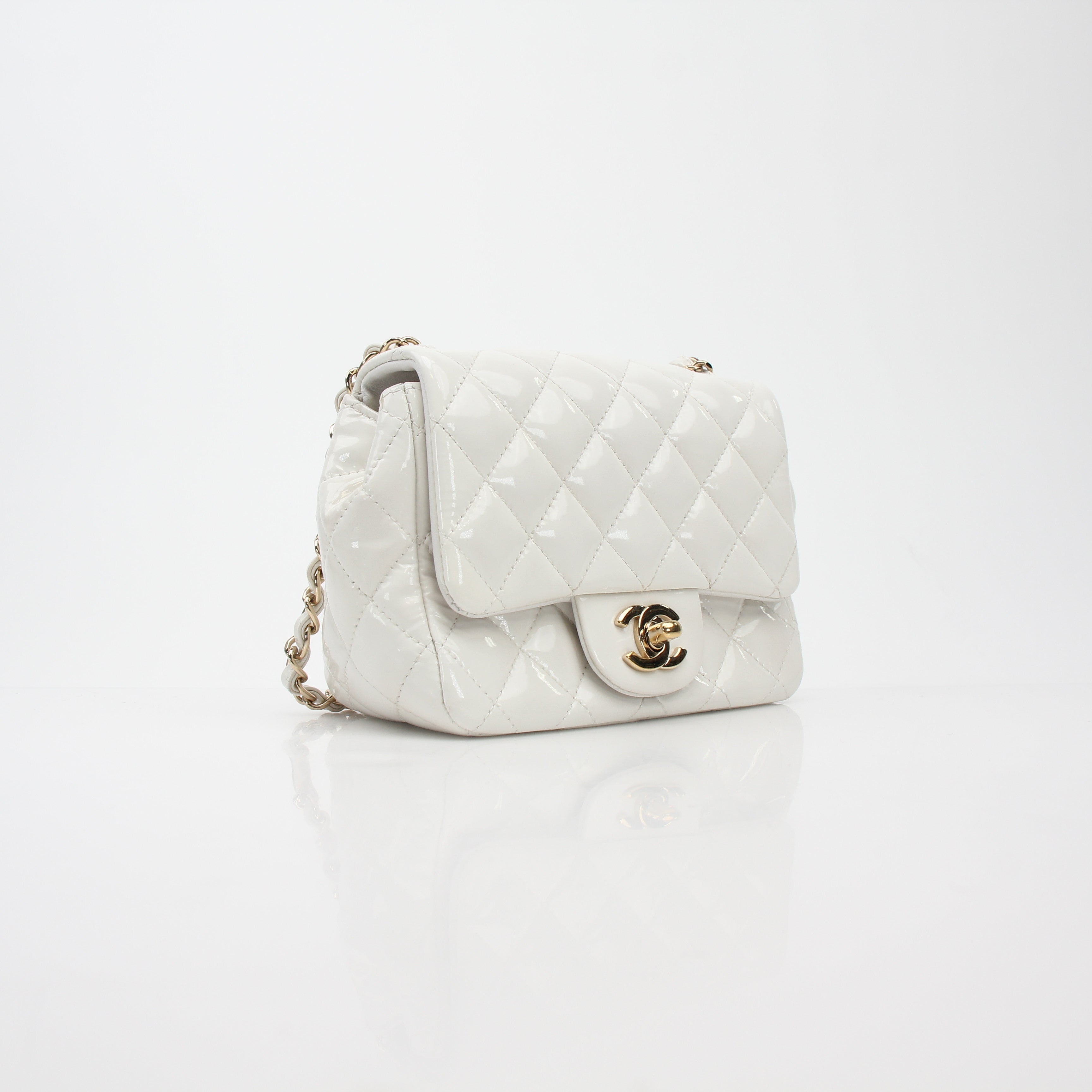 Chanel Quilted Patent Leather Mini Flap Bag