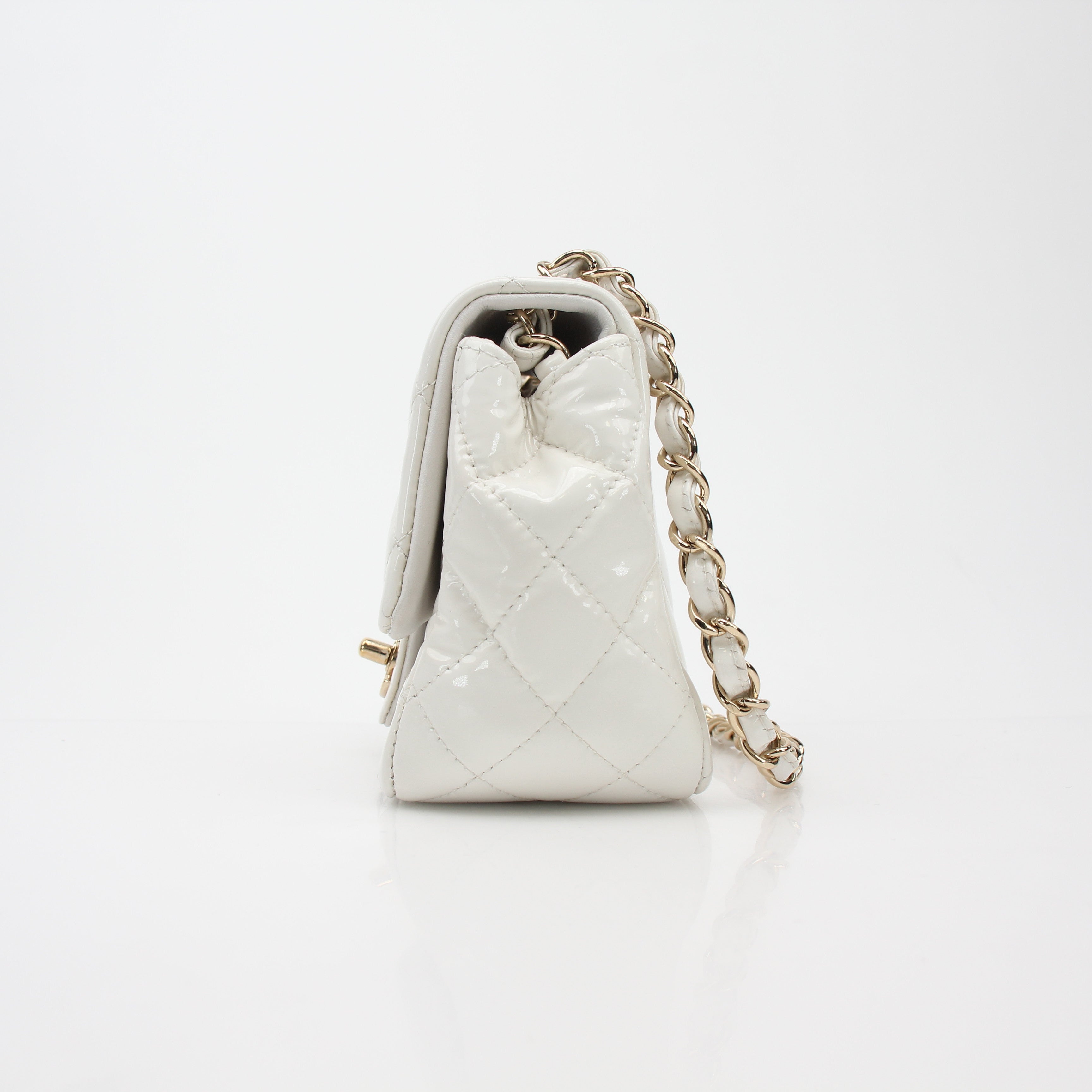 Chanel Quilted Patent Leather Mini Flap Bag