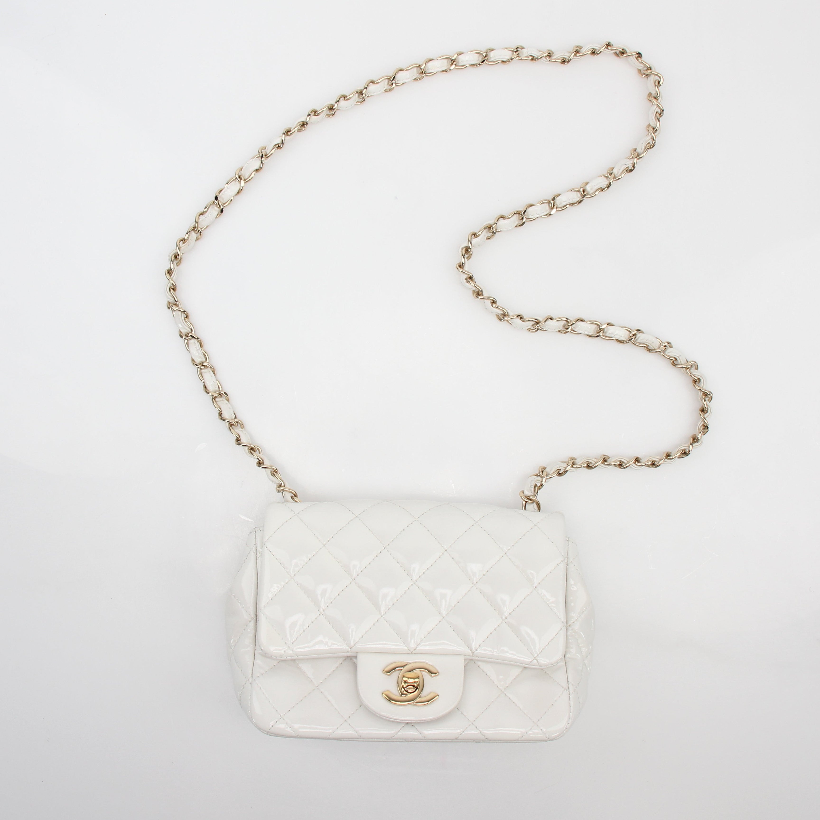 Chanel Quilted Patent Leather Mini Flap Bag